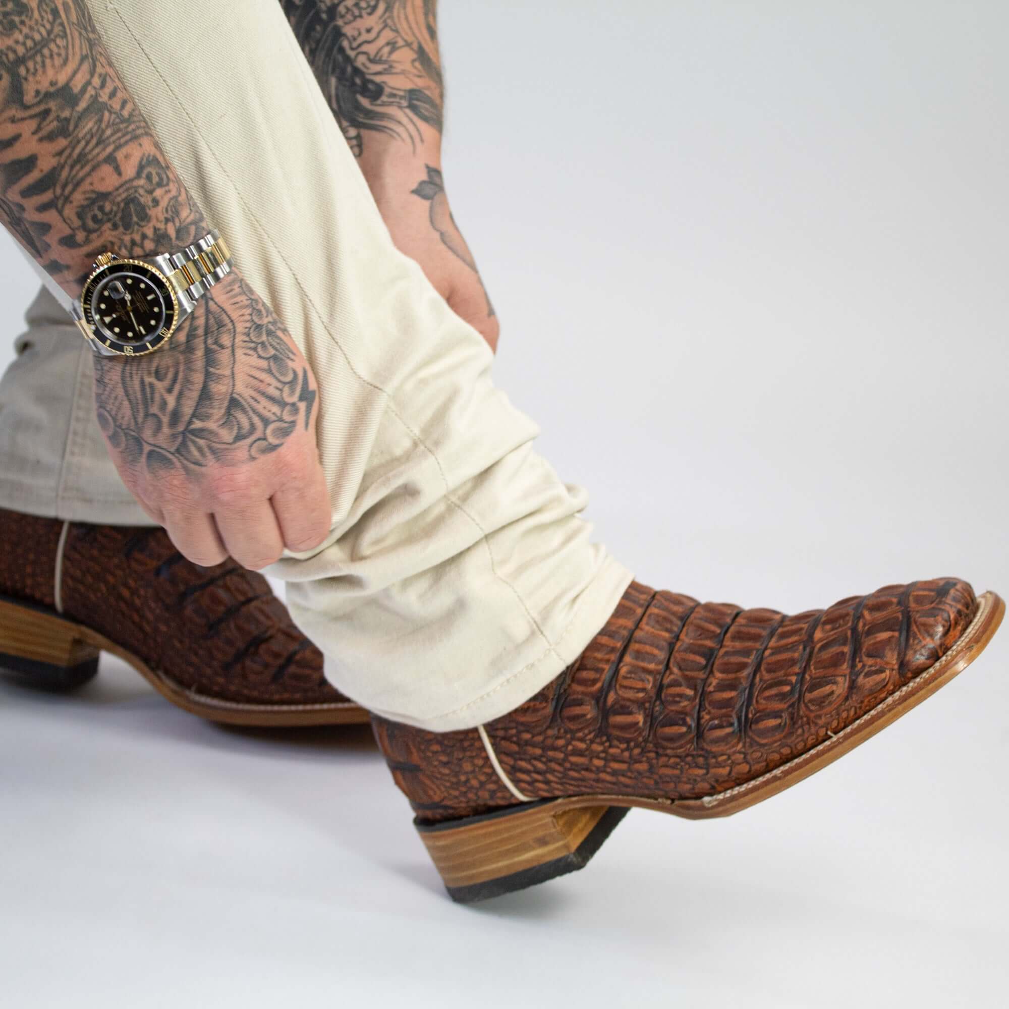 Men's Sherdon Alligator Hornback Print Cowboy Boots Wade by Vaccari Core