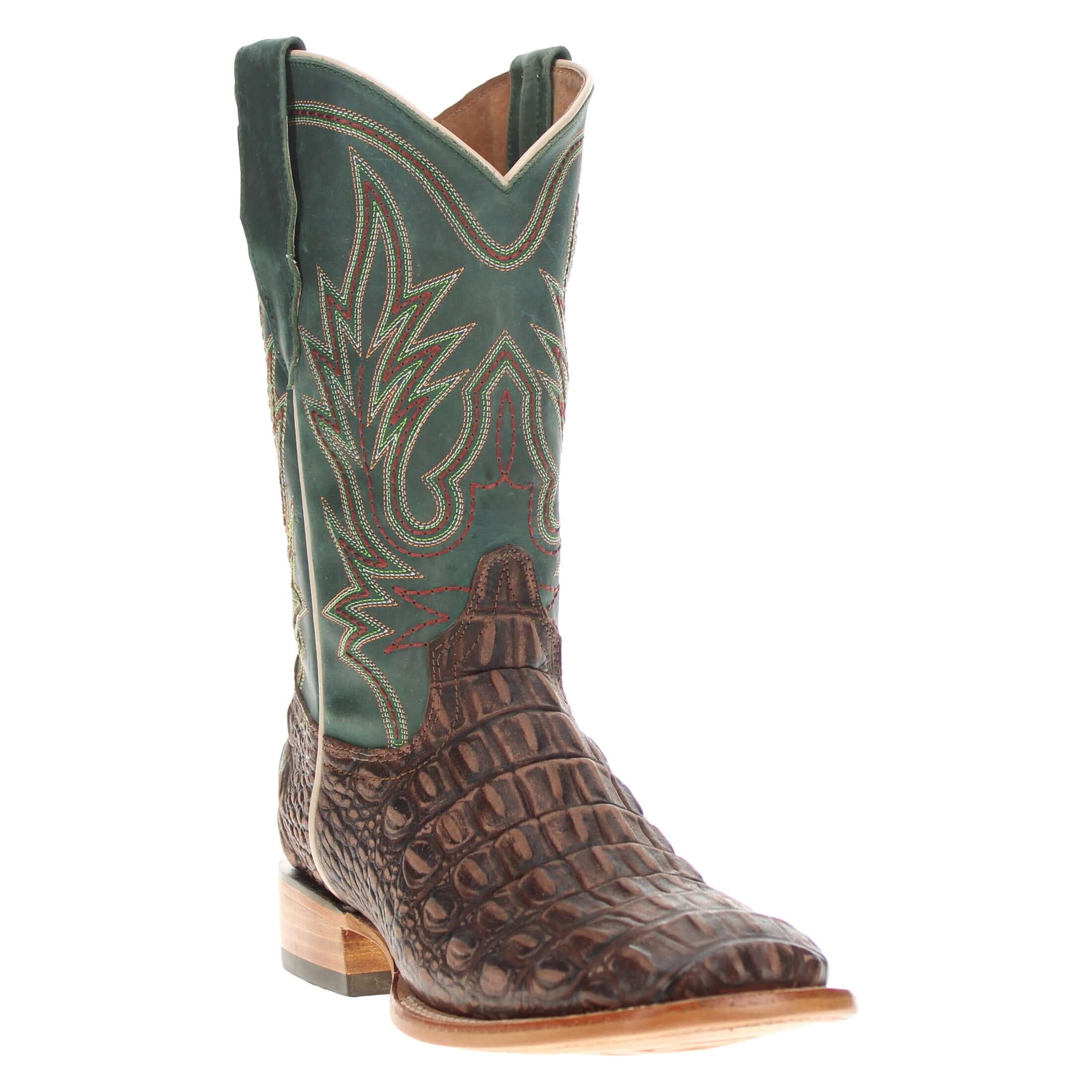 Men's Mocha Alligator Hornback Print Cowboy Boots Wade by Vaccari Core