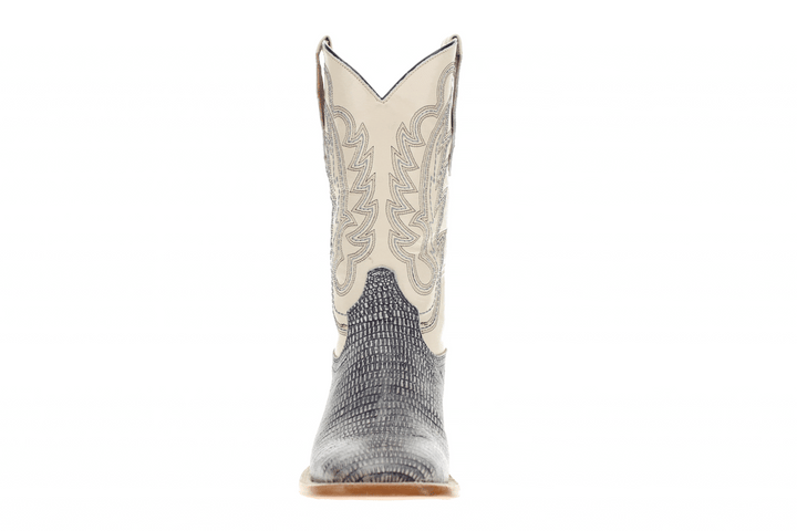 Men's Grey Lizard Print Cowboy Boots Nash by Vaccari Core