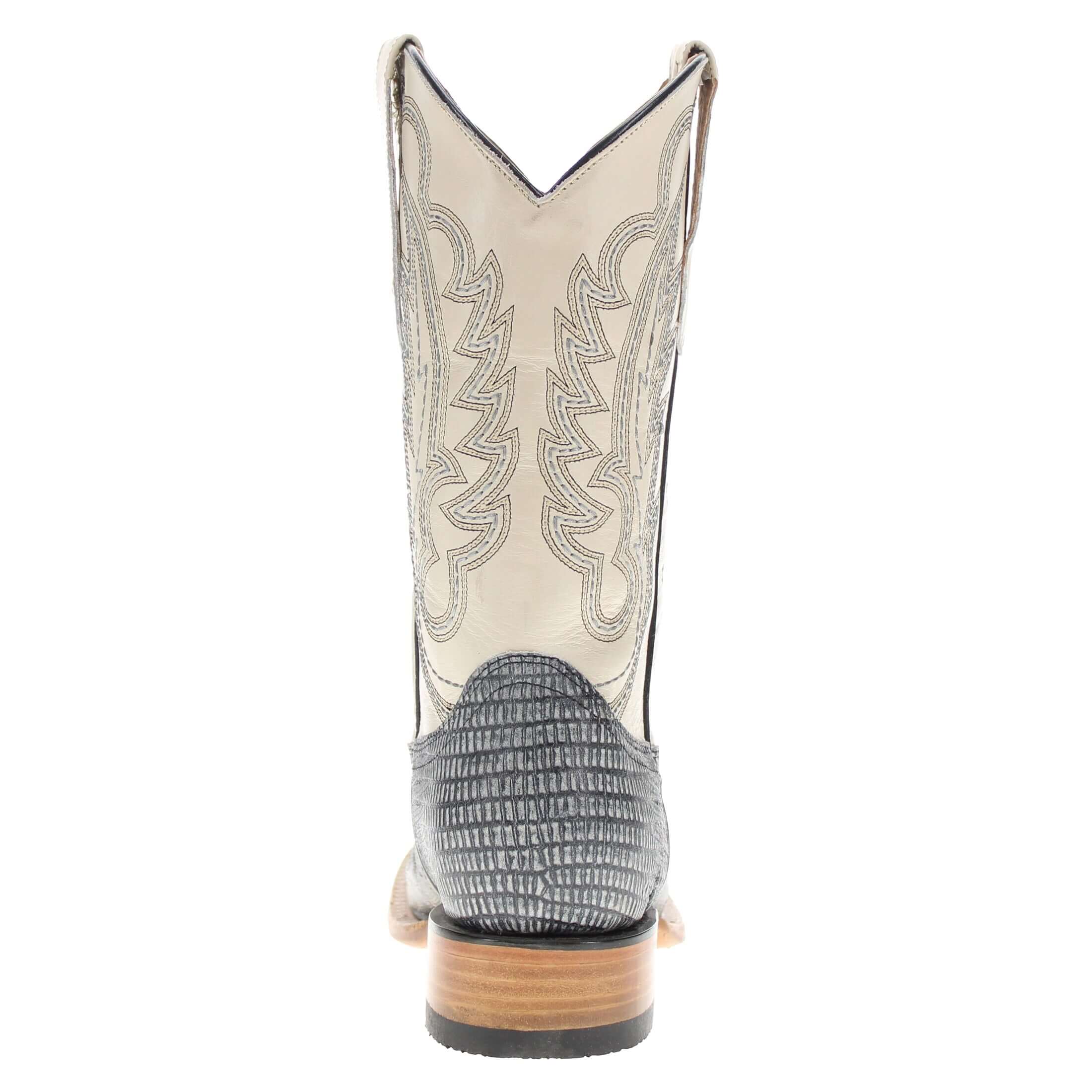 Men's Grey Lizard Print Cowboy Boots Nash by Vaccari Core