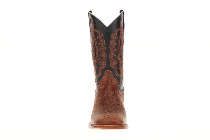 Men's Cognac Lizard Print Cowboy Boots Nash by Vaccari Core