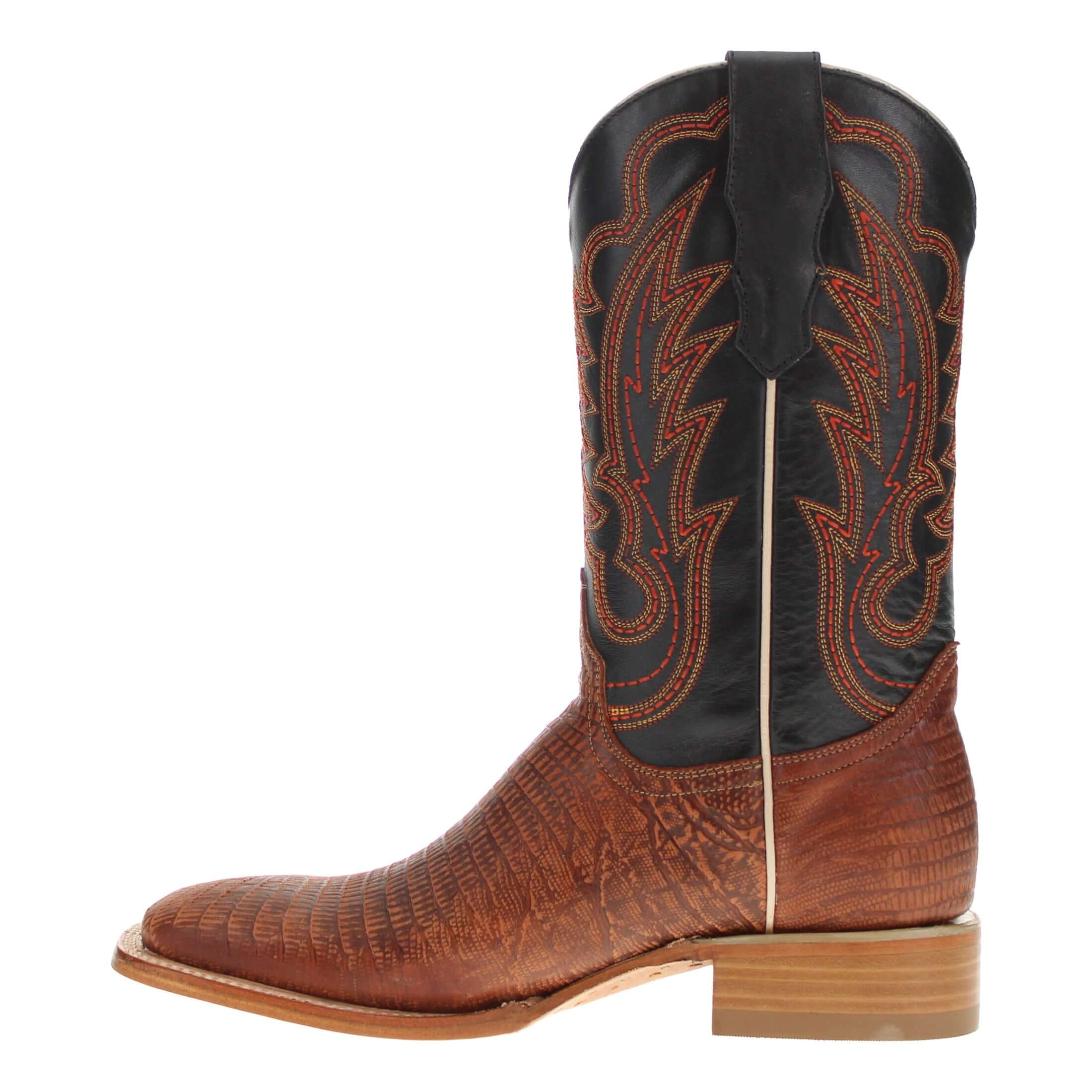 Men's Cognac Lizard Print Cowboy Boots Nash by Vaccari Core