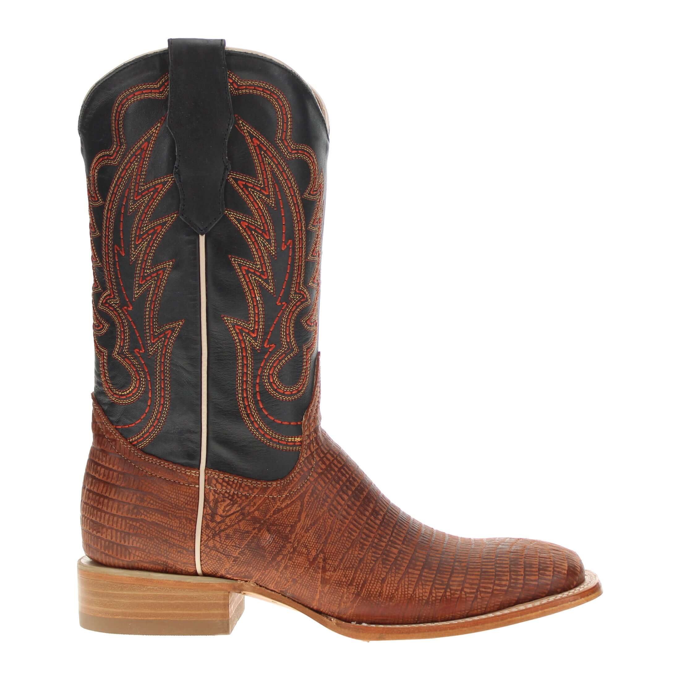 Men's Cognac Lizard Print Cowboy Boots Nash by Vaccari Core