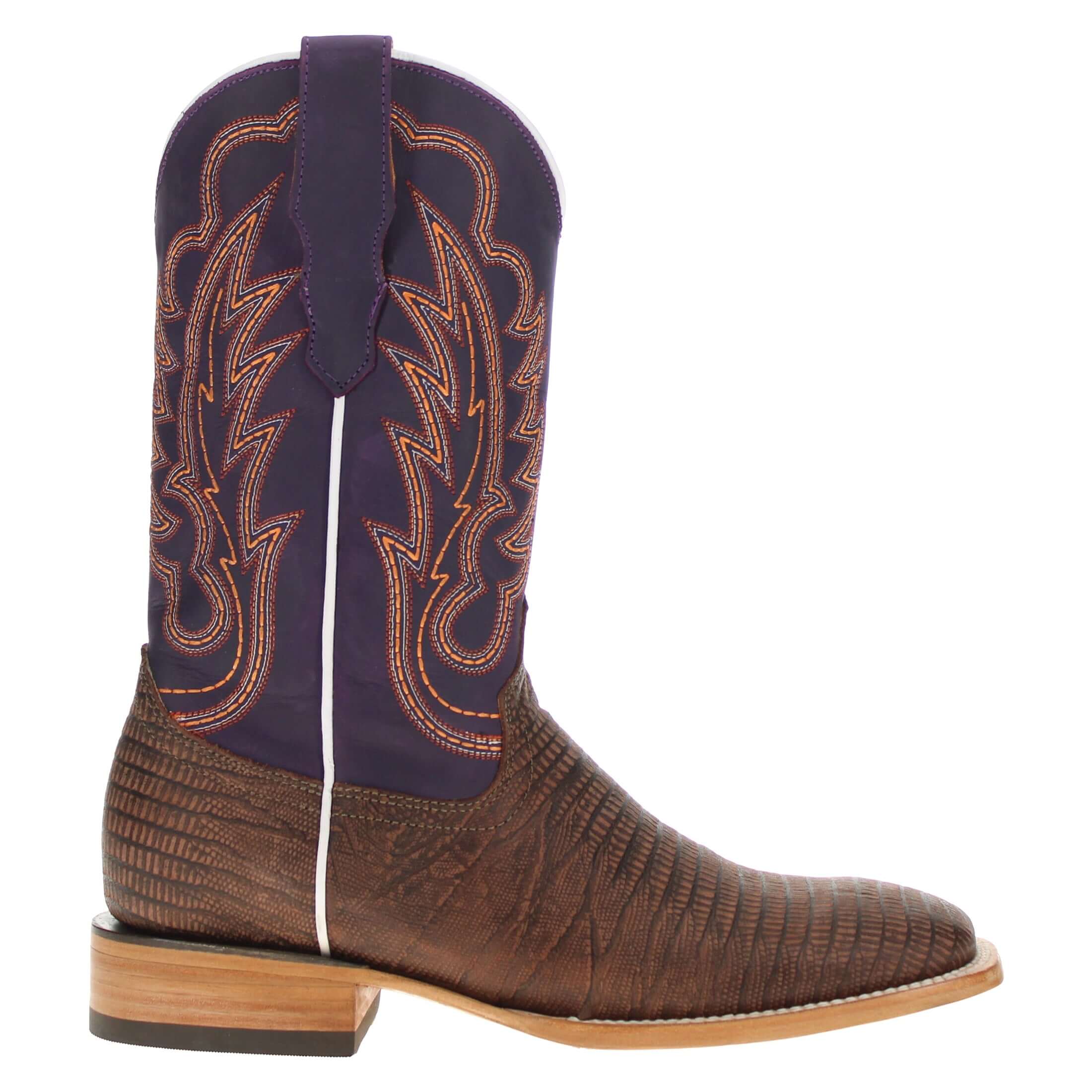 Men's Mocha Lizard Print Cowboy Boots Nash by Vaccari Core