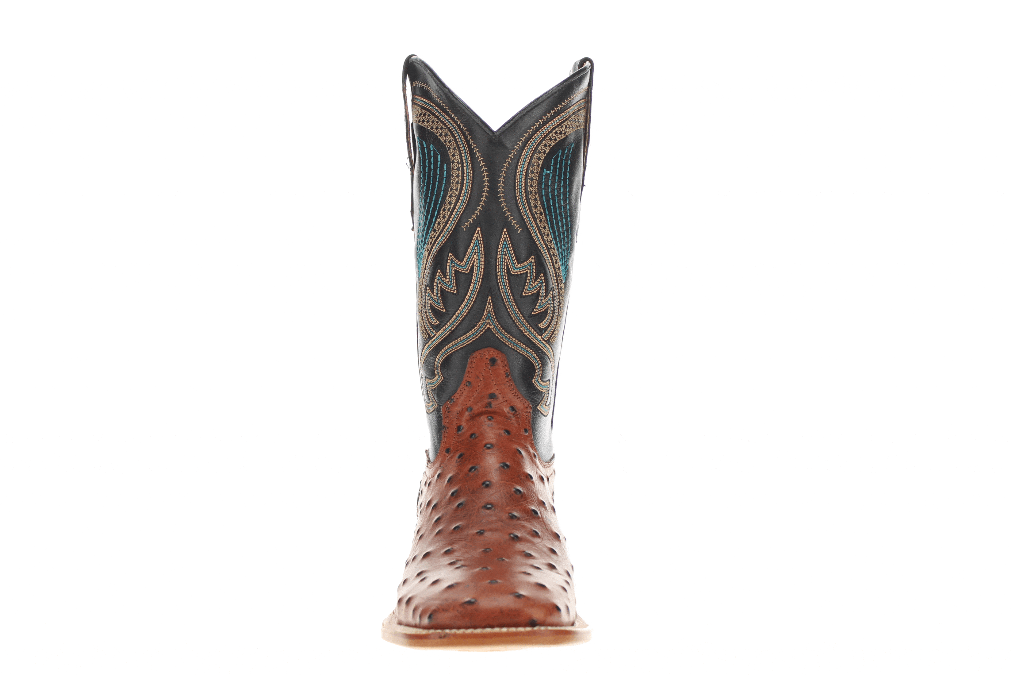 Men's Cognac Orstich Print Cowboy Boots Carson by Vaccari Core