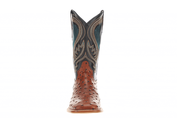 Men's Cognac Orstich Print Cowboy Boots Carson by Vaccari Core