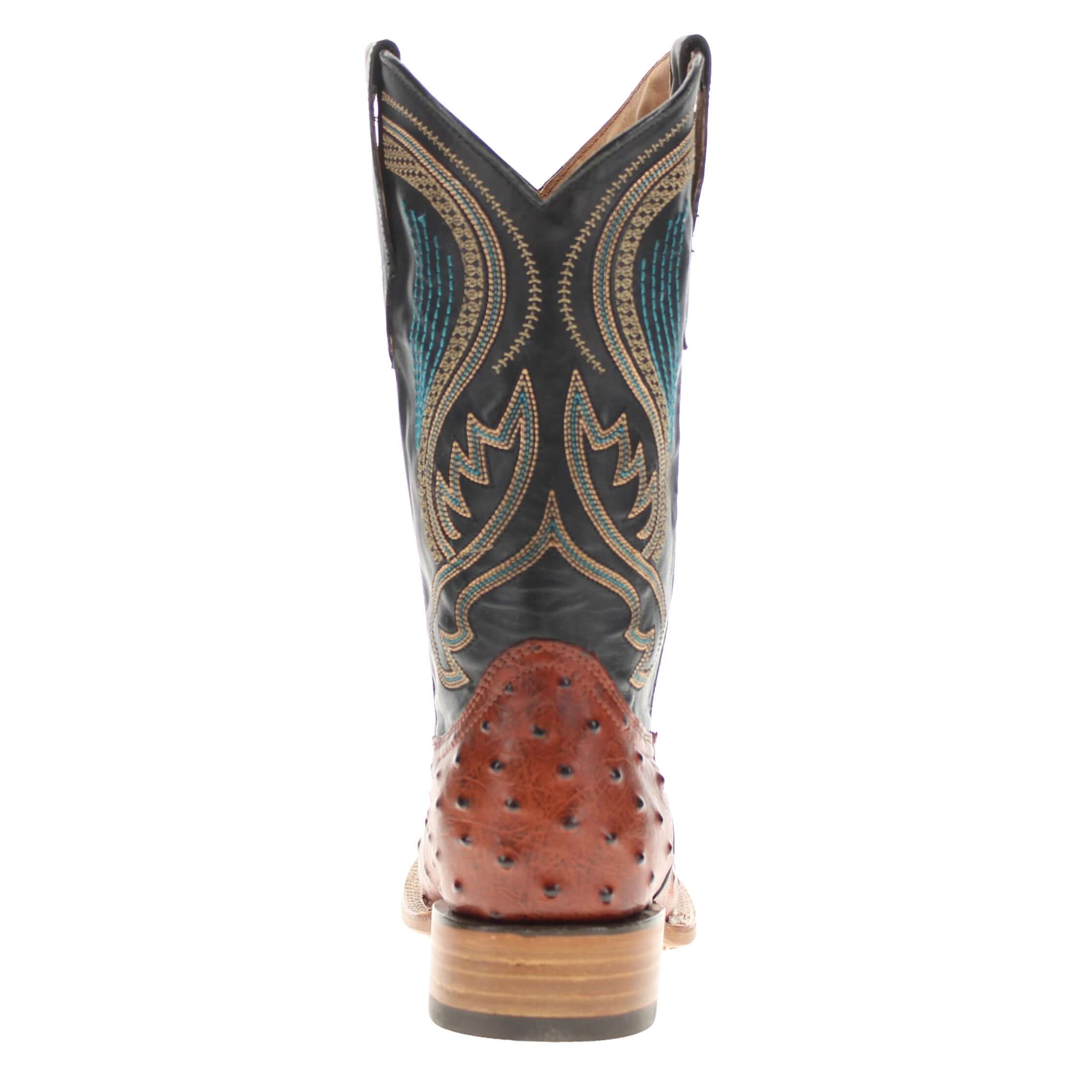 Men's Cognac Orstich Print Cowboy Boots Carson by Vaccari Core