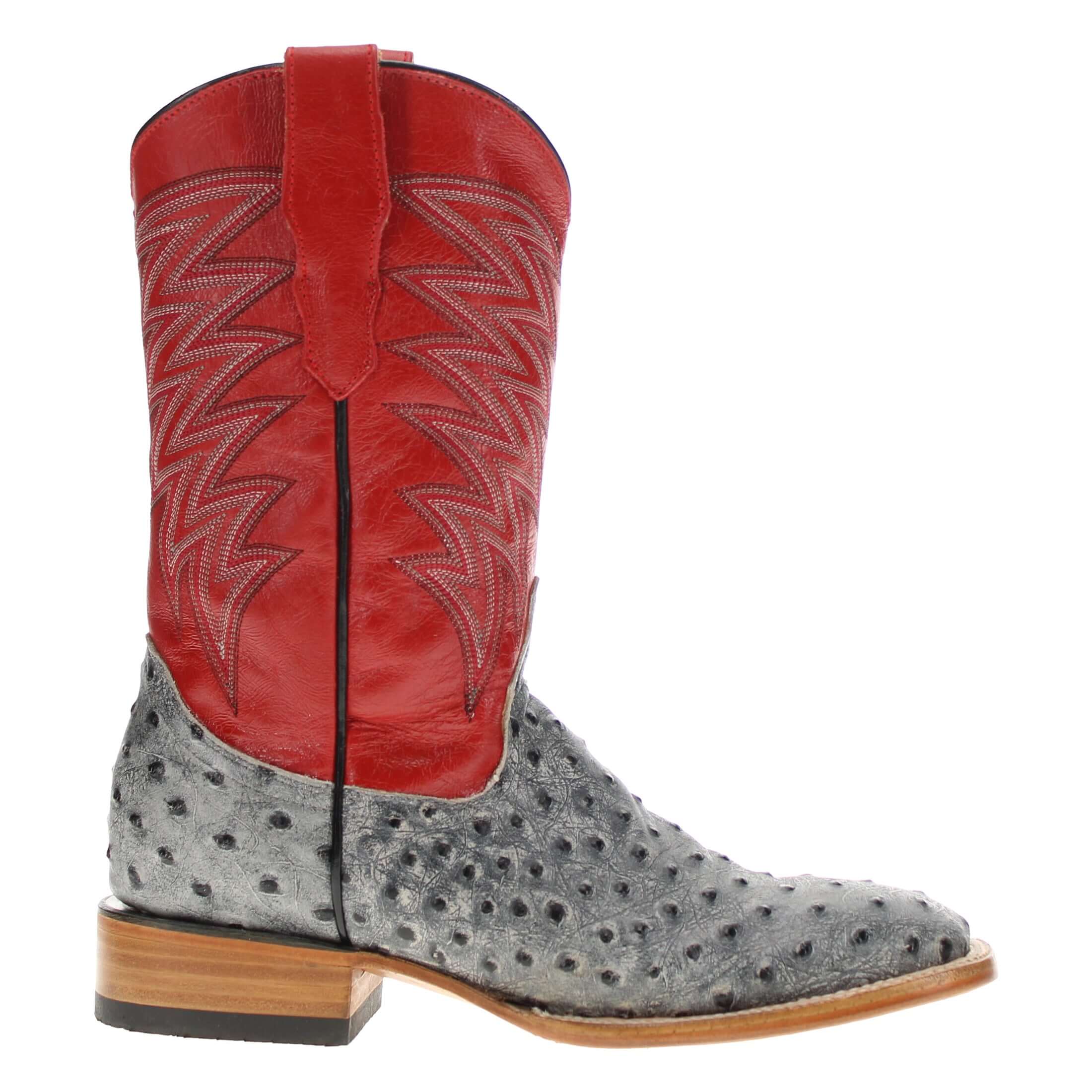 Men's Black Ostrich Print Cowboy Boots Carson by Vaccari Core