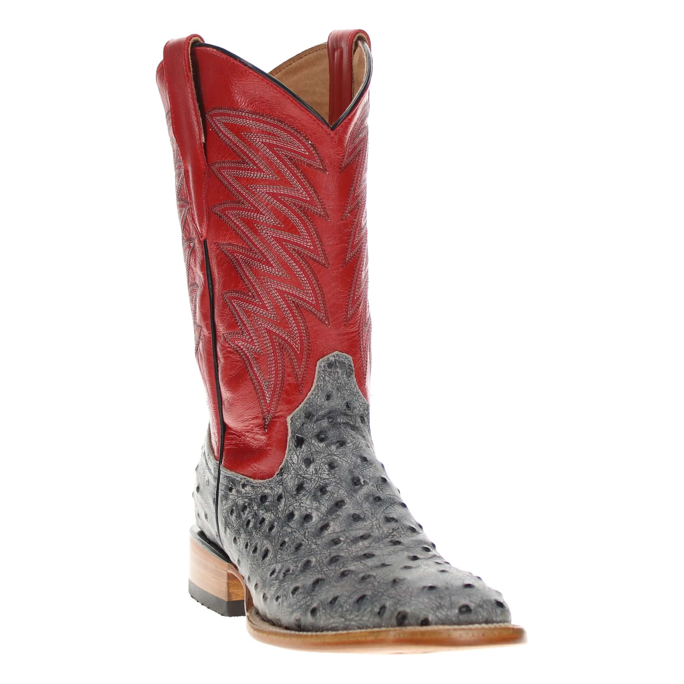 Men's Black Ostrich Print Cowboy Boots Carson by Vaccari Core