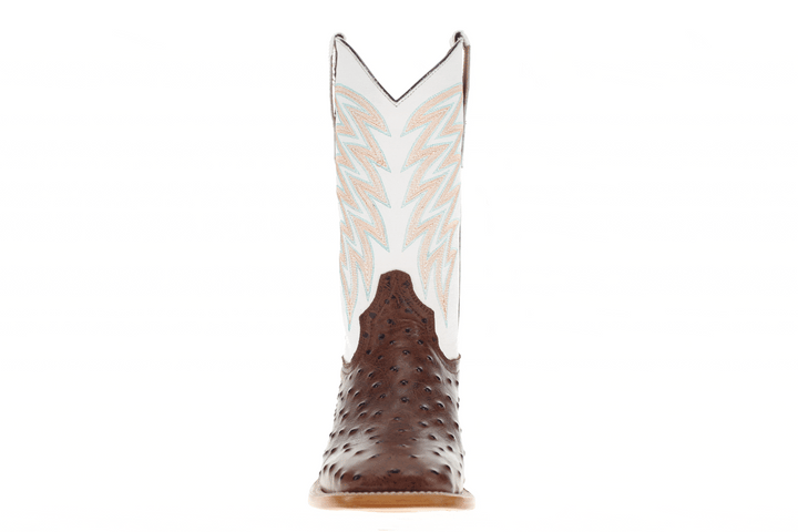 Men's Mocha Ostrich Print Cowboy Boots Carson by Vaccari Core