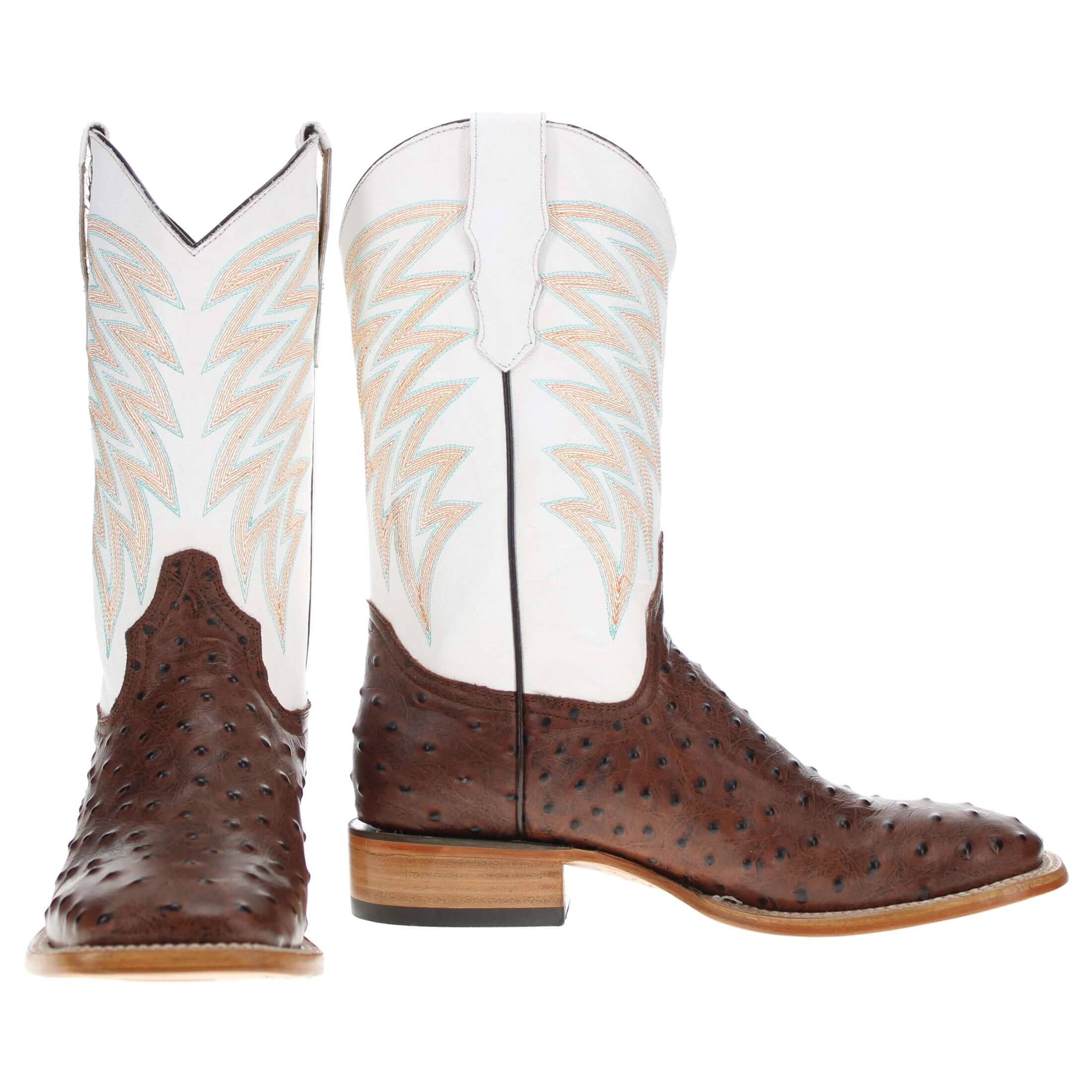 Men's Mocha Pirarucu Print Cowboy Boots | Vaccari Boots