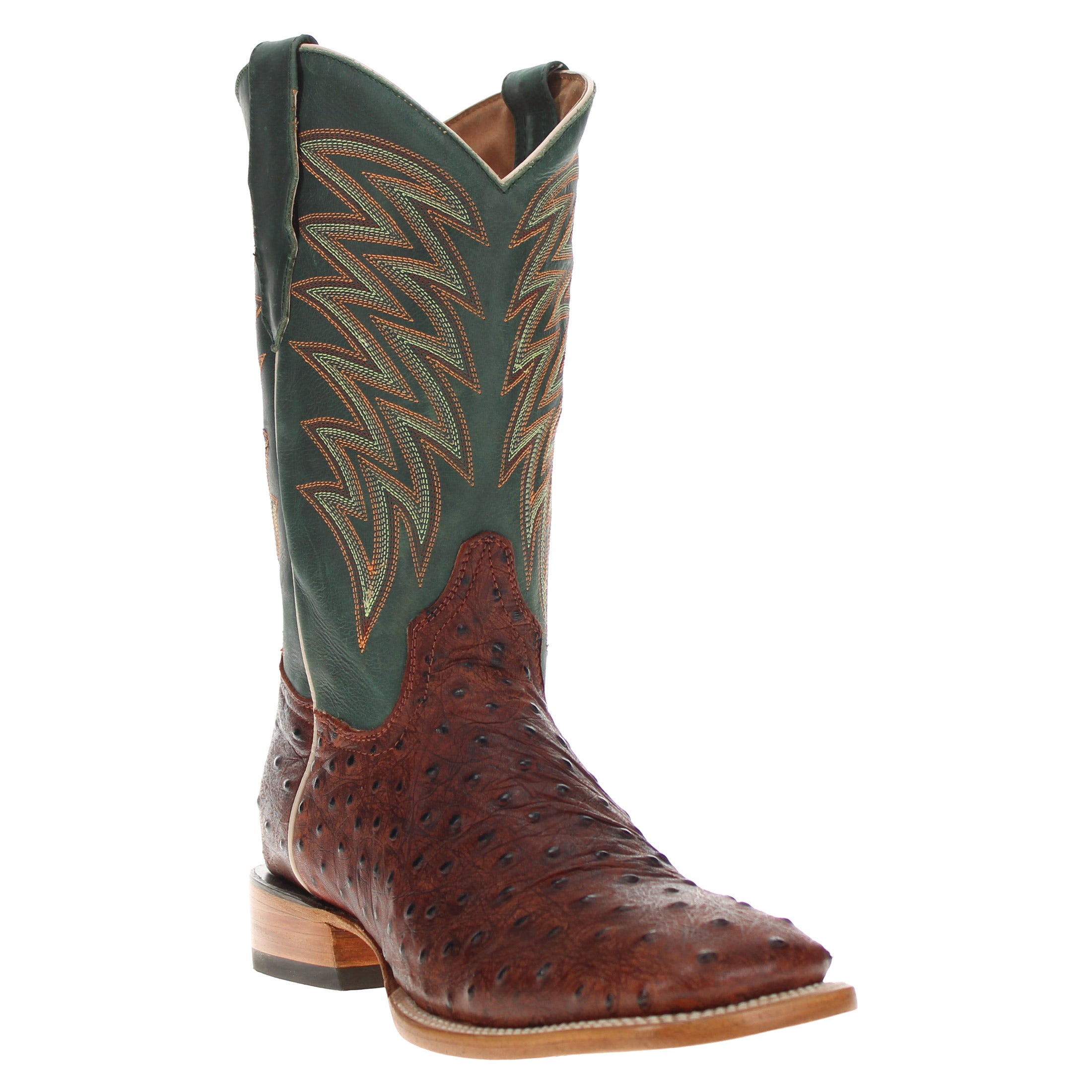 Men's Pecan Ostrich PrintCowboy Boots Carson by Vaccari Core