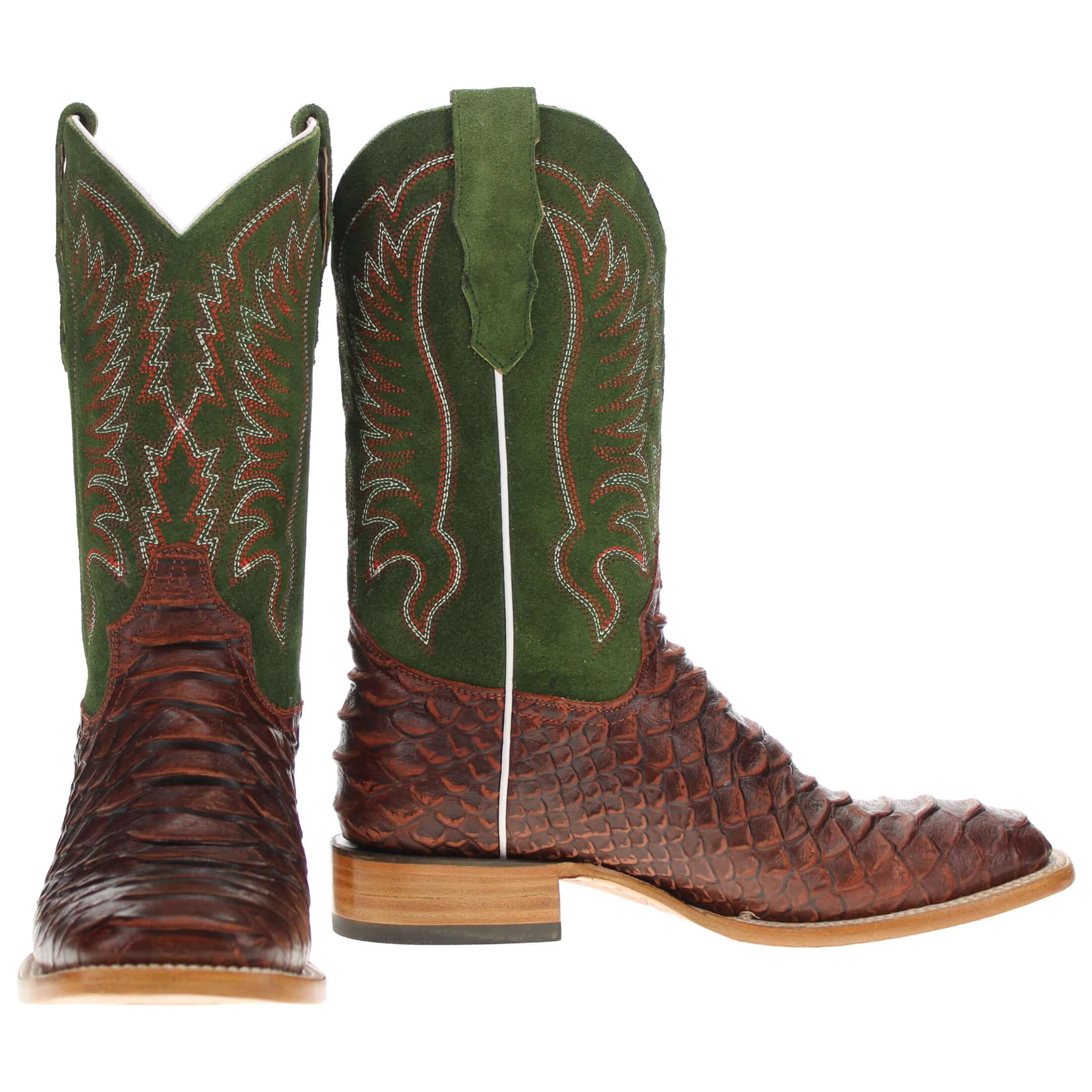 Men's Mocha Hornback Print Cowboy Boots | Vaccari Boots