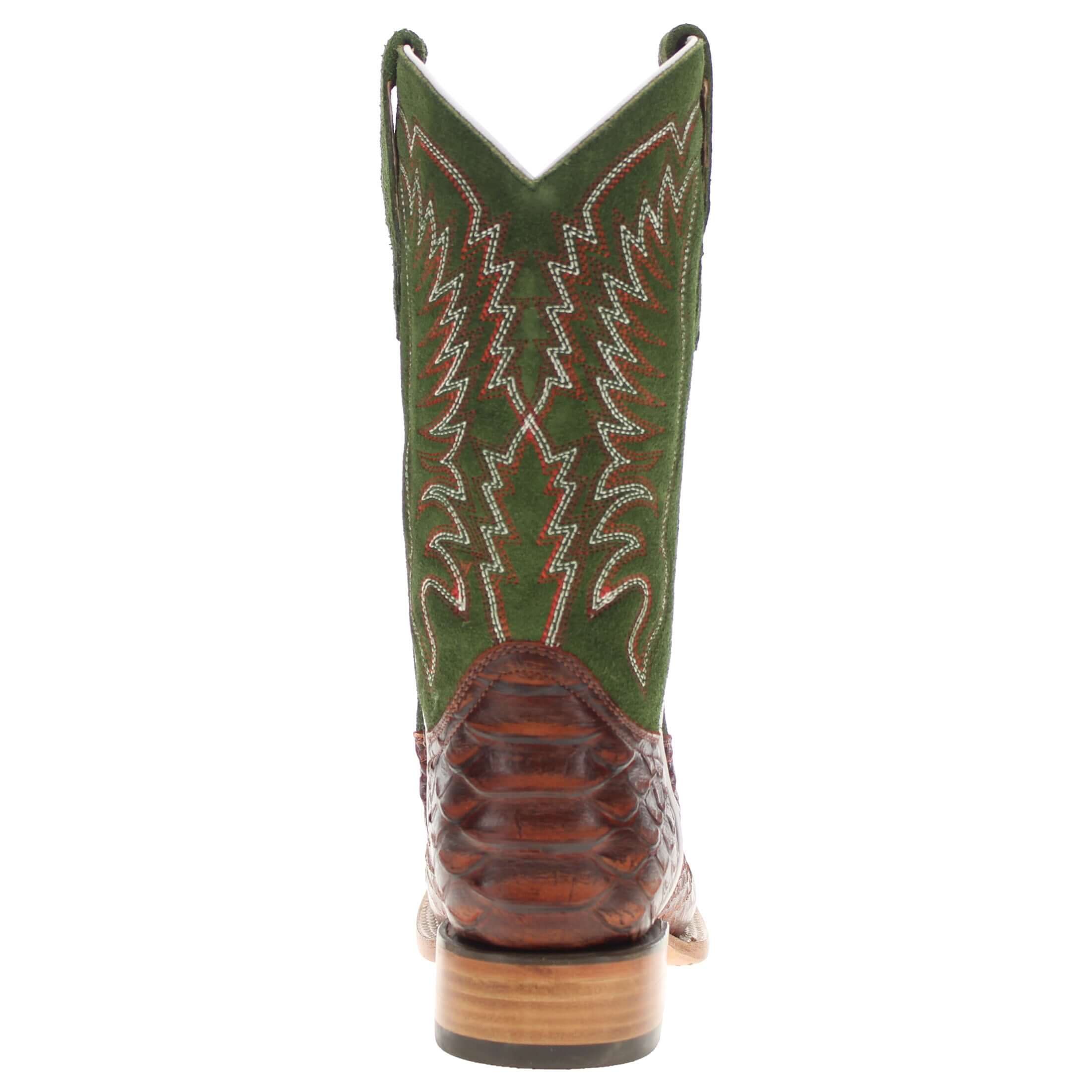 Men's Mocha Python Print Cowboy Boots Chase by Vaccari Core