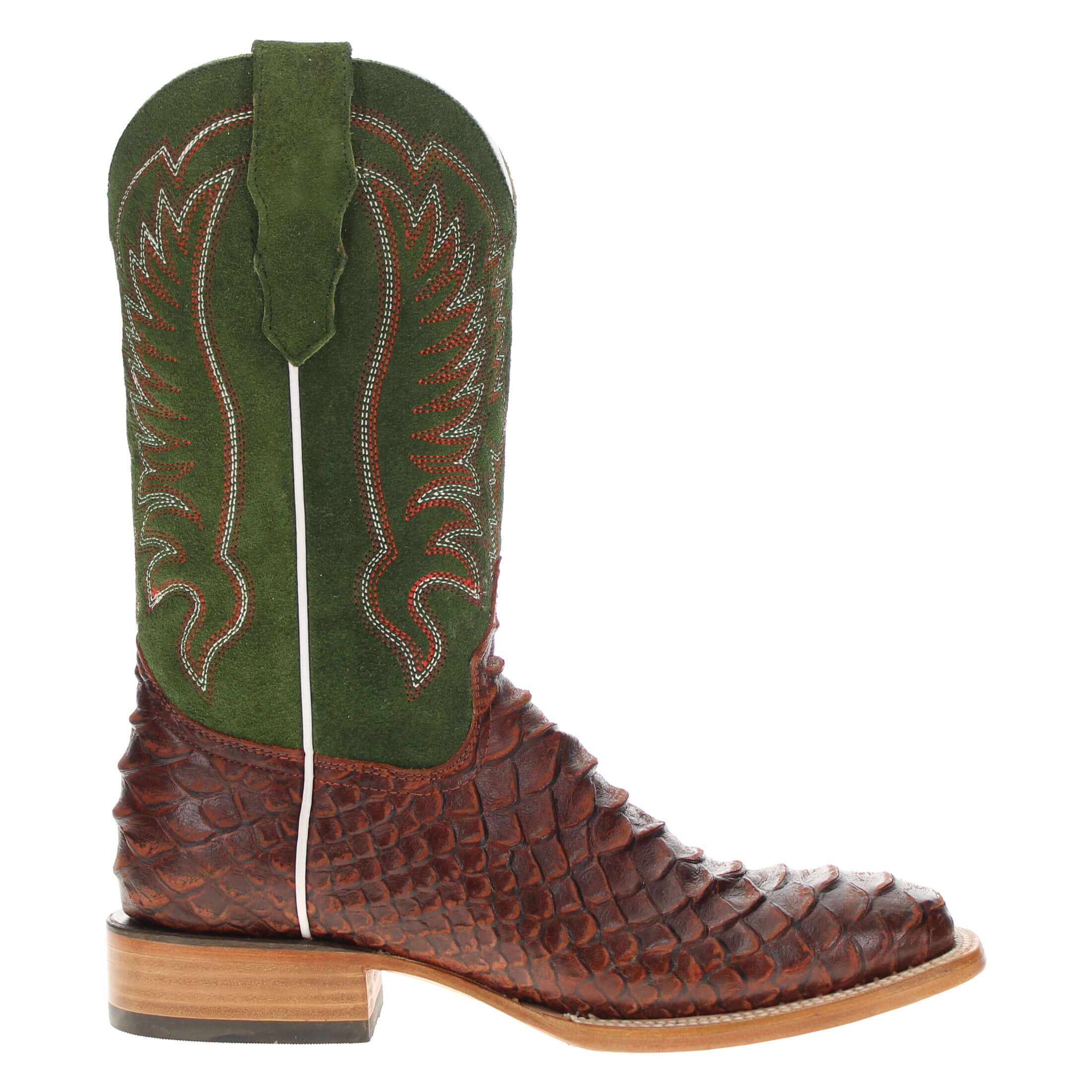 Men's Mocha Python Print Cowboy Boots Chase by Vaccari Core