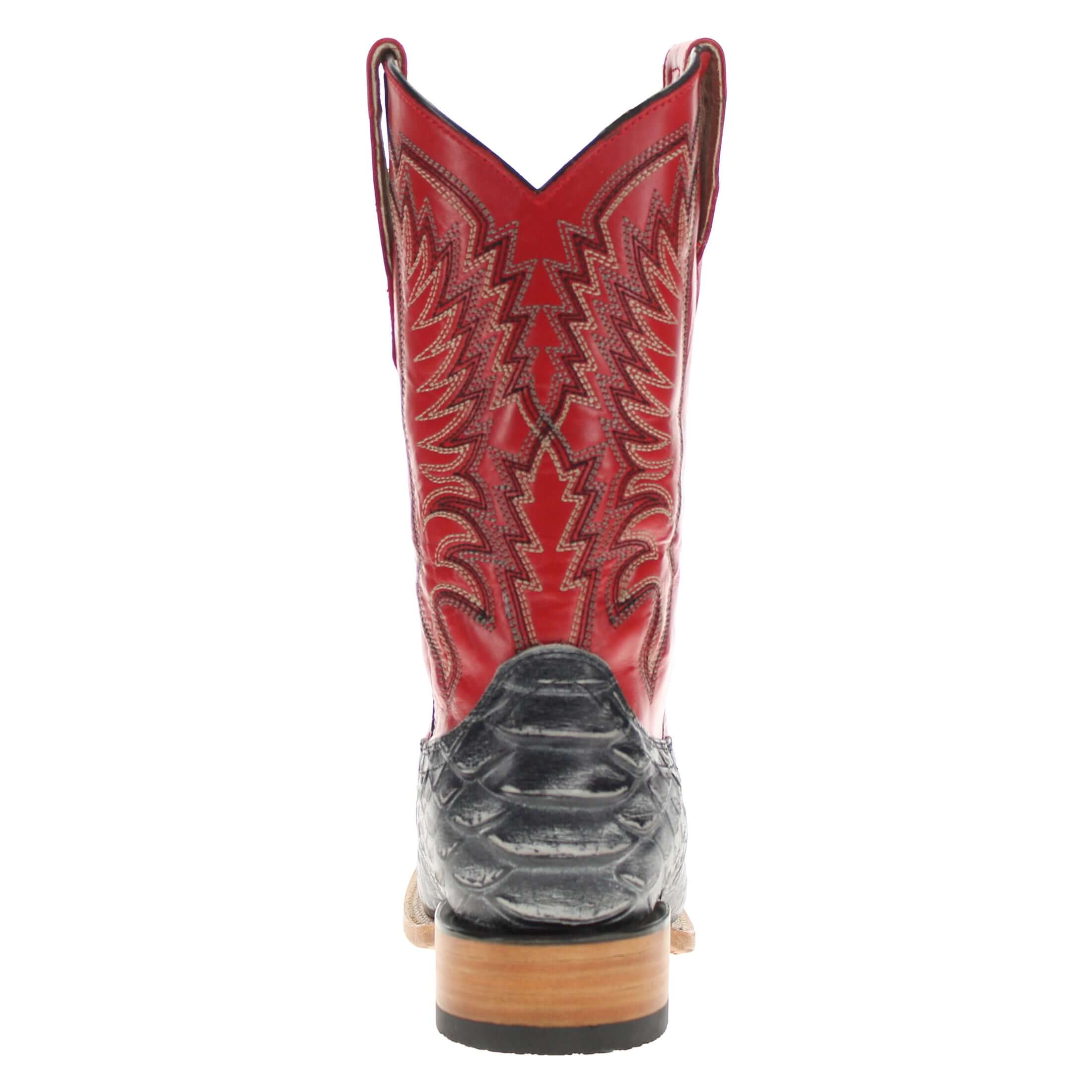 Men's Black Python Print Cowboy Boots Chase by Vaccari Core