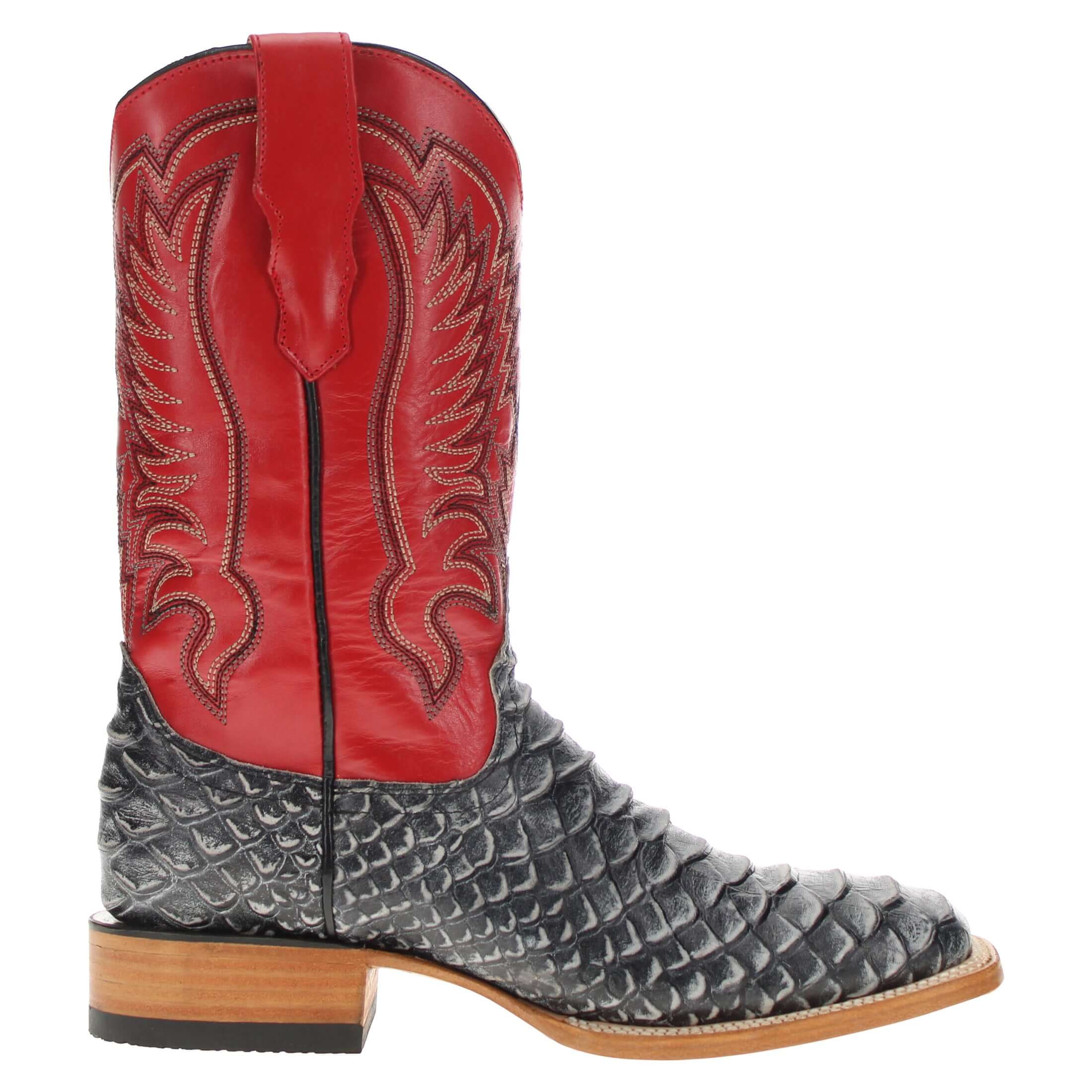 Men's Black Python Print Cowboy Boots Chase by Vaccari Core