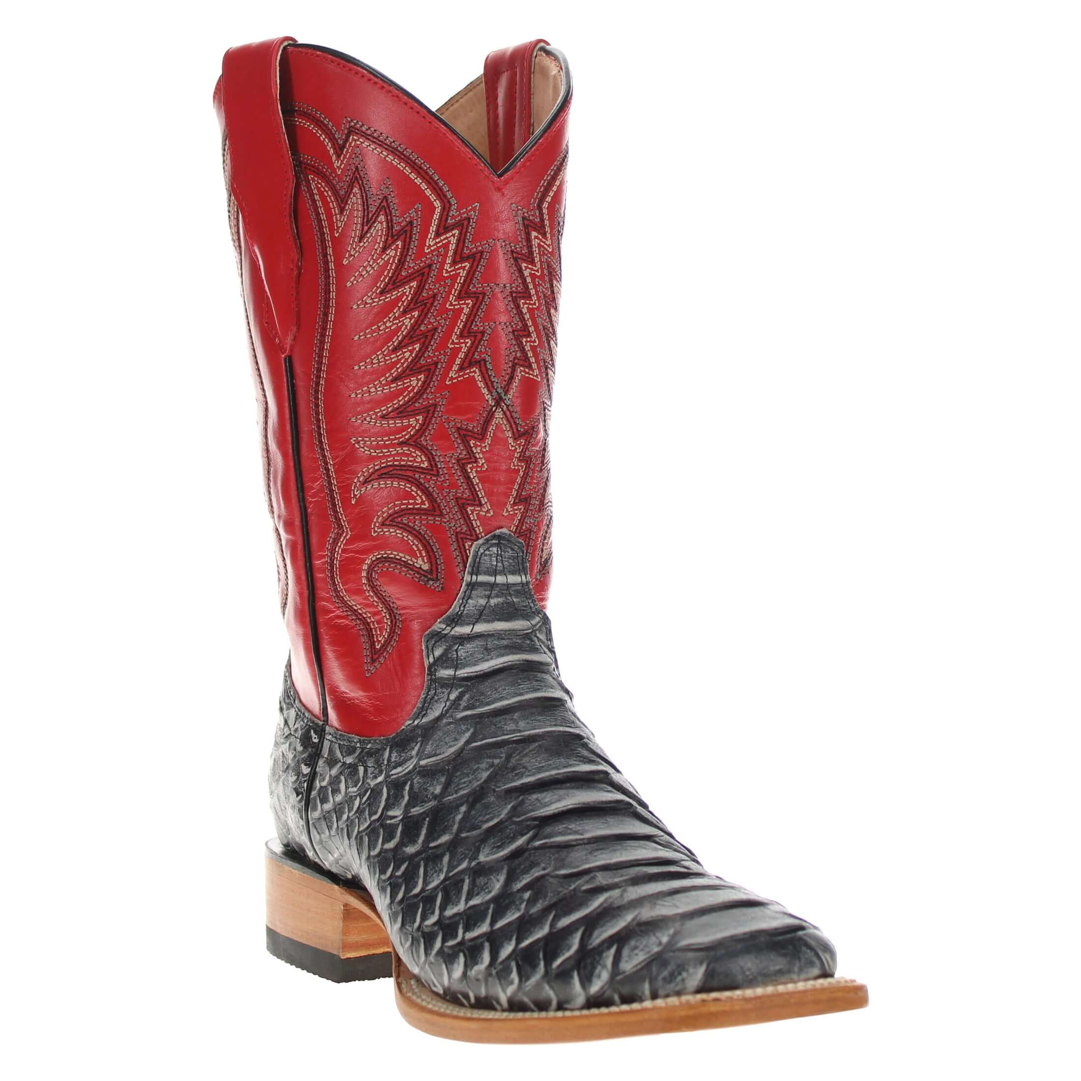 Men's Black Python Print Cowboy Boots Chase by Vaccari Core