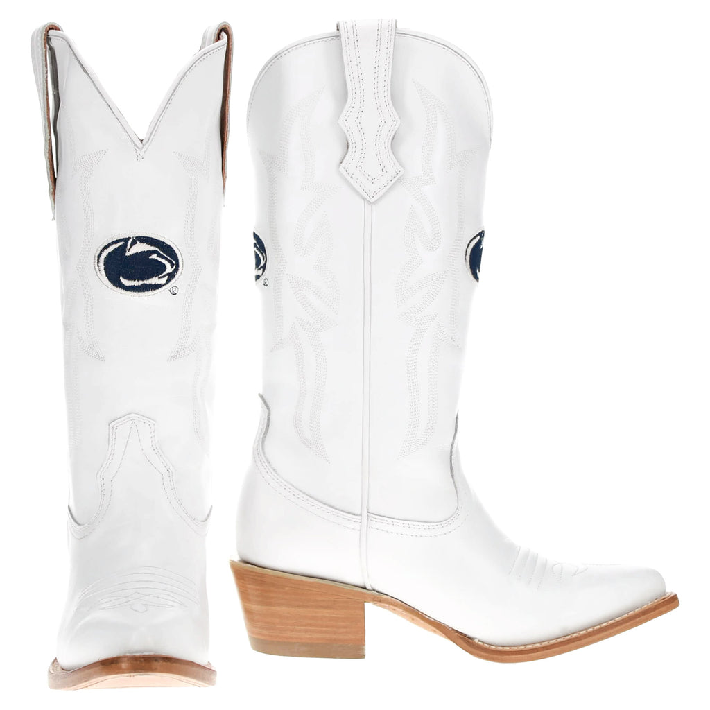 Women's Less Than Perfect Penn State White Pointed Toe Boots