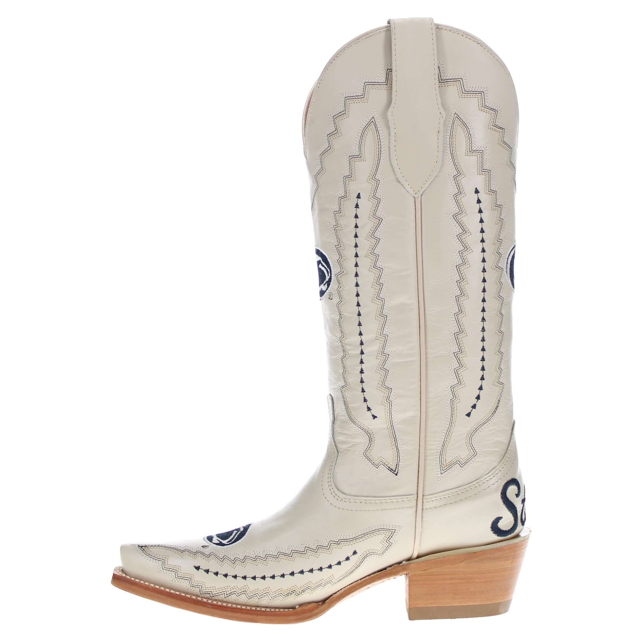 Women's Penn State Bone Cowgirl Boots Naomi by Vaccari University