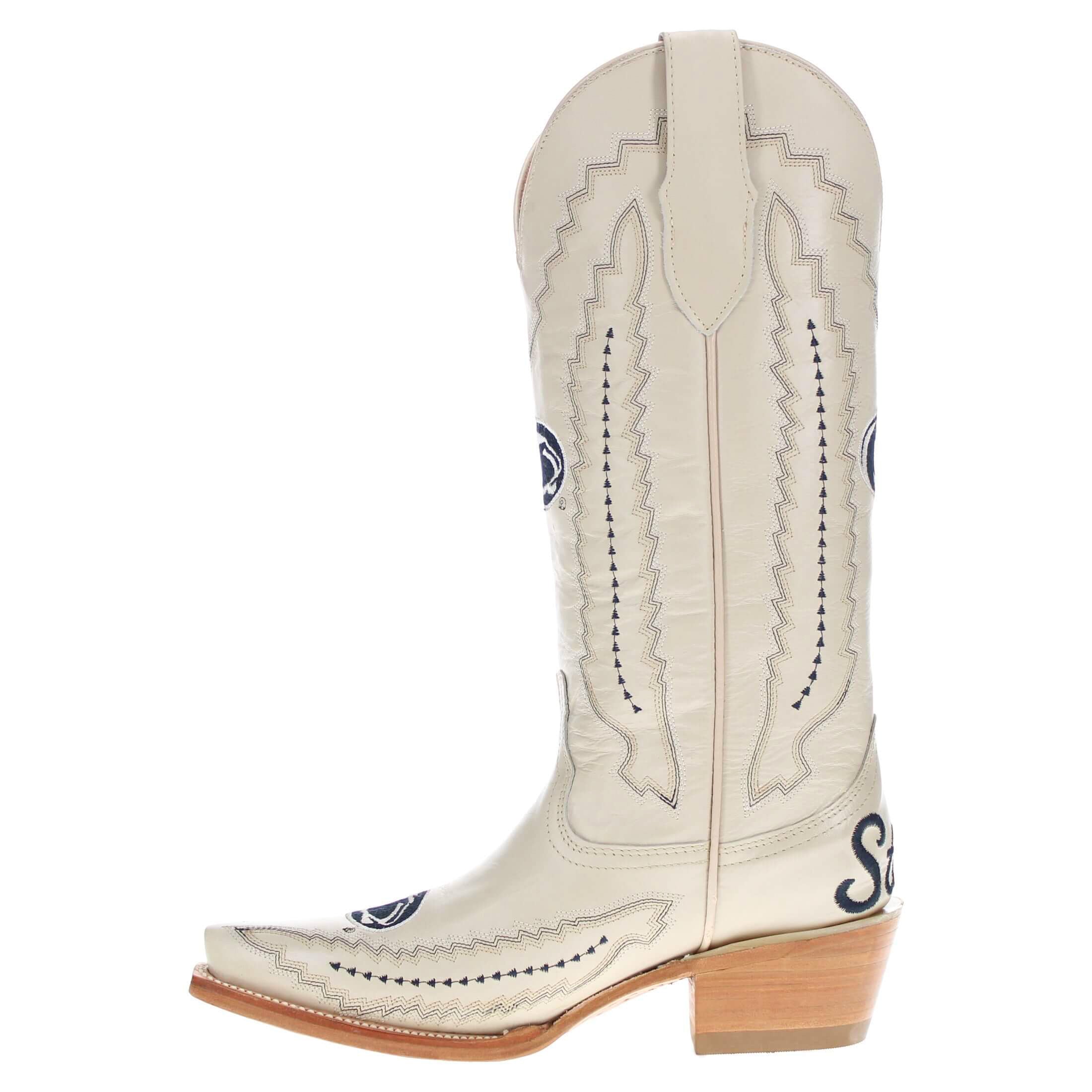Women's Penn State Bone Cowgirl Boots Naomi by Vaccari