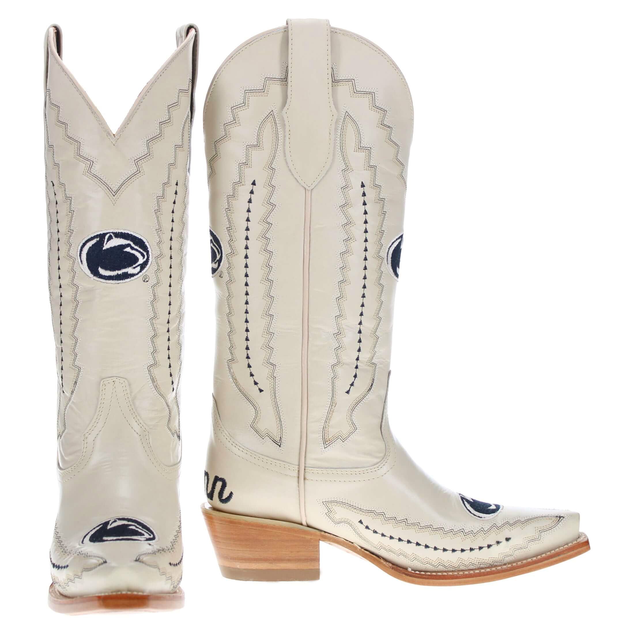 Women's Penn State Bone Cowgirl Boots Naomi by Vaccari
