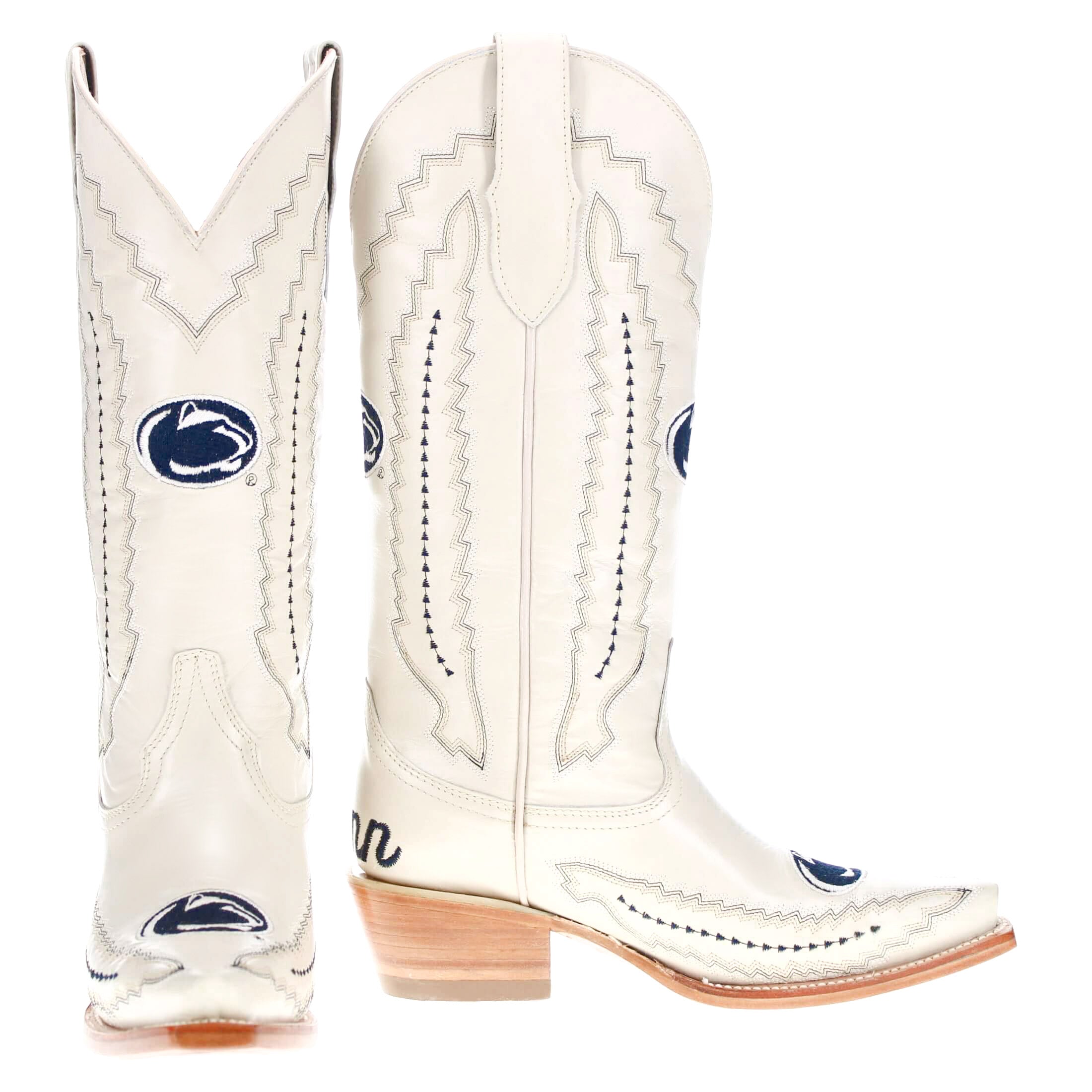 Women's Penn State Bone Cowgirl Boots | Vaccari Boots
