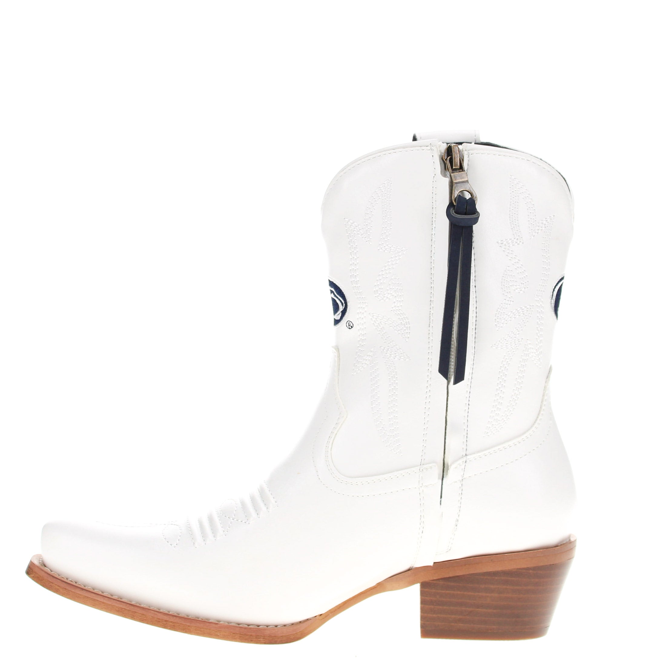 Women's Penn State University White Cowgirl Boots with Color Tassel Lynn by V by Vaccari