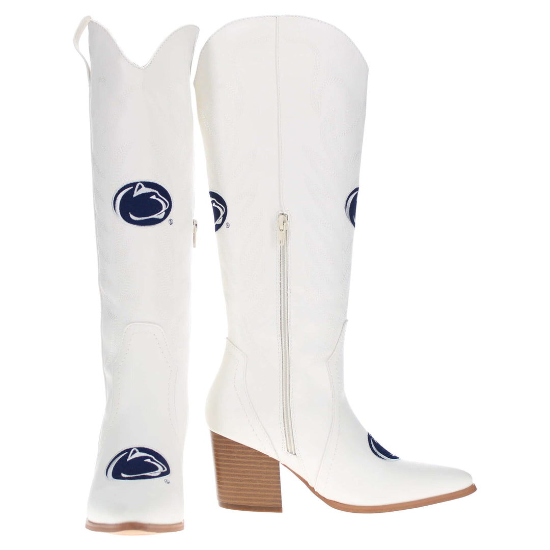 Women's Penn State University Tall White Boot Blair By V By Vaccari
