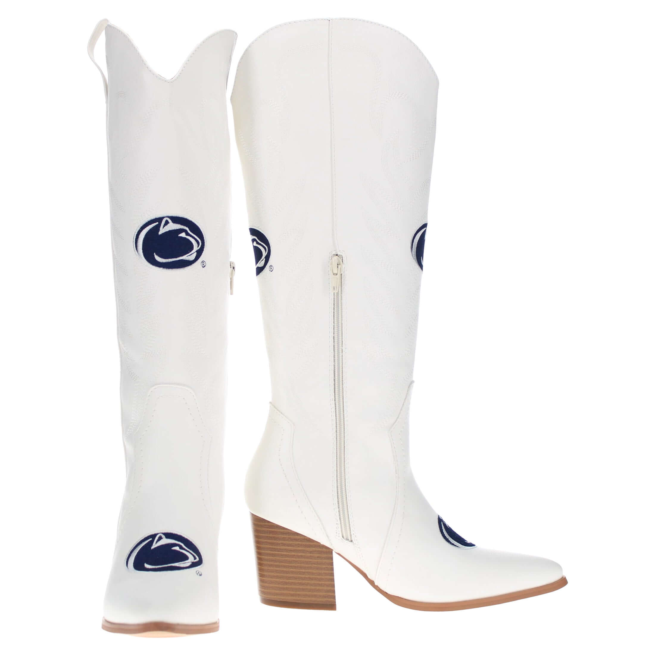 Women's Penn State University Tall White Boot Blair By V By Vaccari