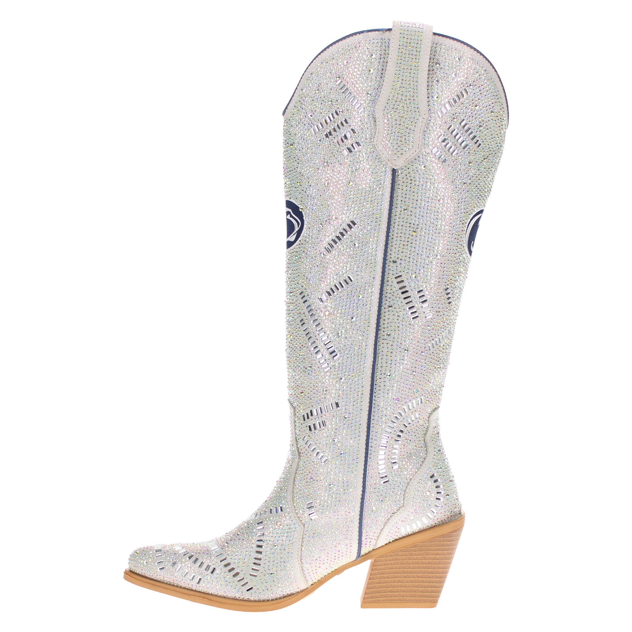 Women's Penn State University Natural Tall Bling Cowgirl Boots Amber by V by Vaccari