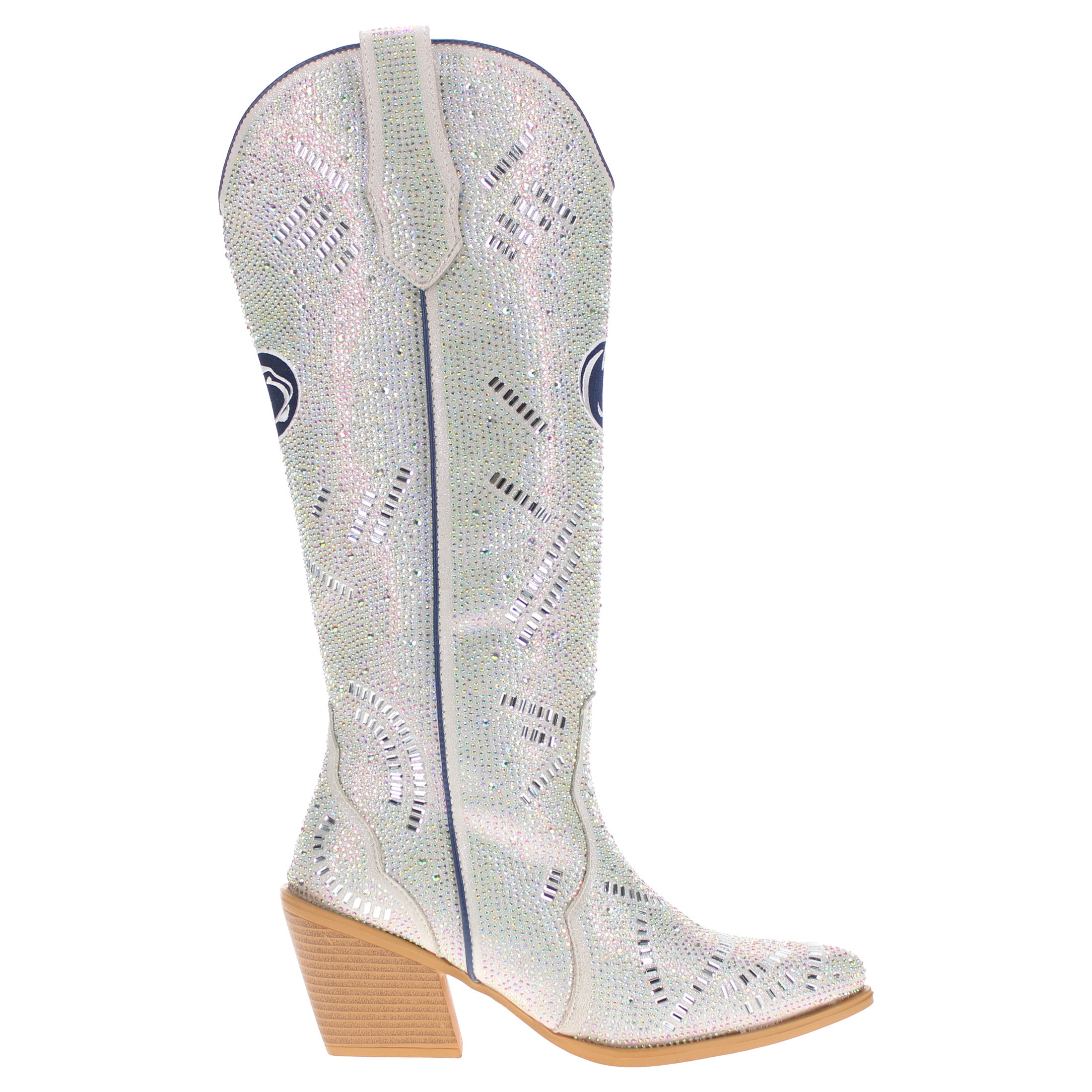 Women's Penn State University Natural Tall Bling Cowgirl Boots Amber by V by Vaccari