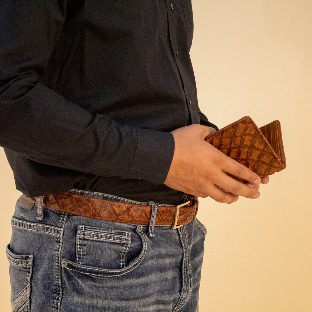 Pecan Fish Bifold Wallet by Vaccari Core