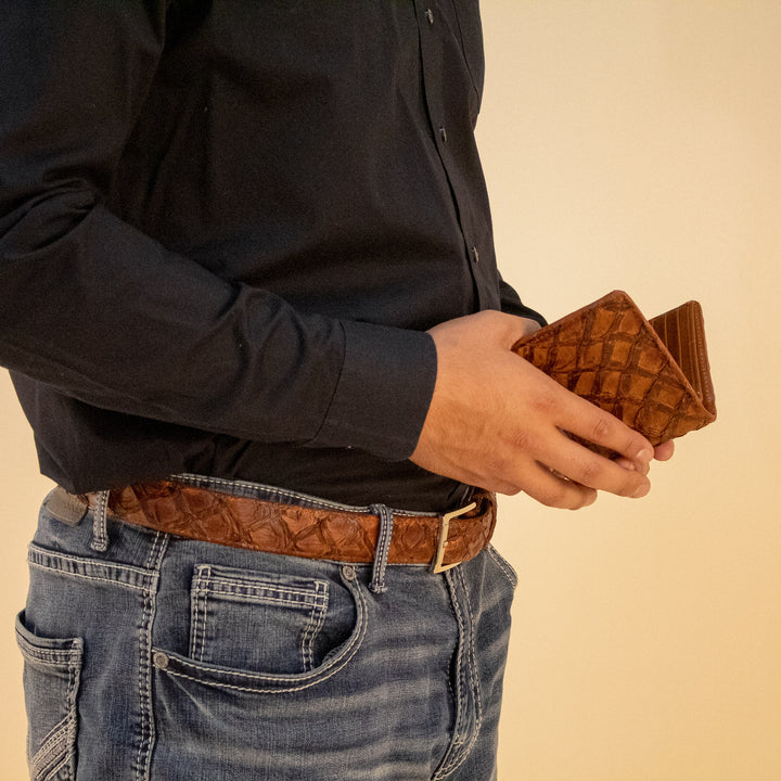 Pecan Fish Bifold Wallet by Vaccari Core
