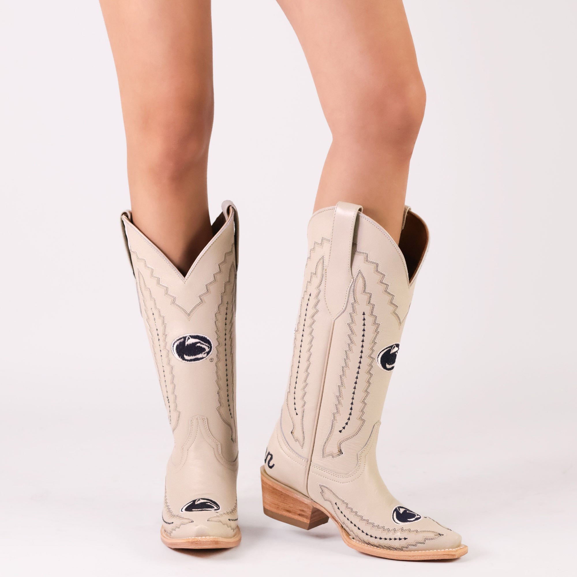 Women's Penn State Bone Cowgirl Boots | Vaccari Boots