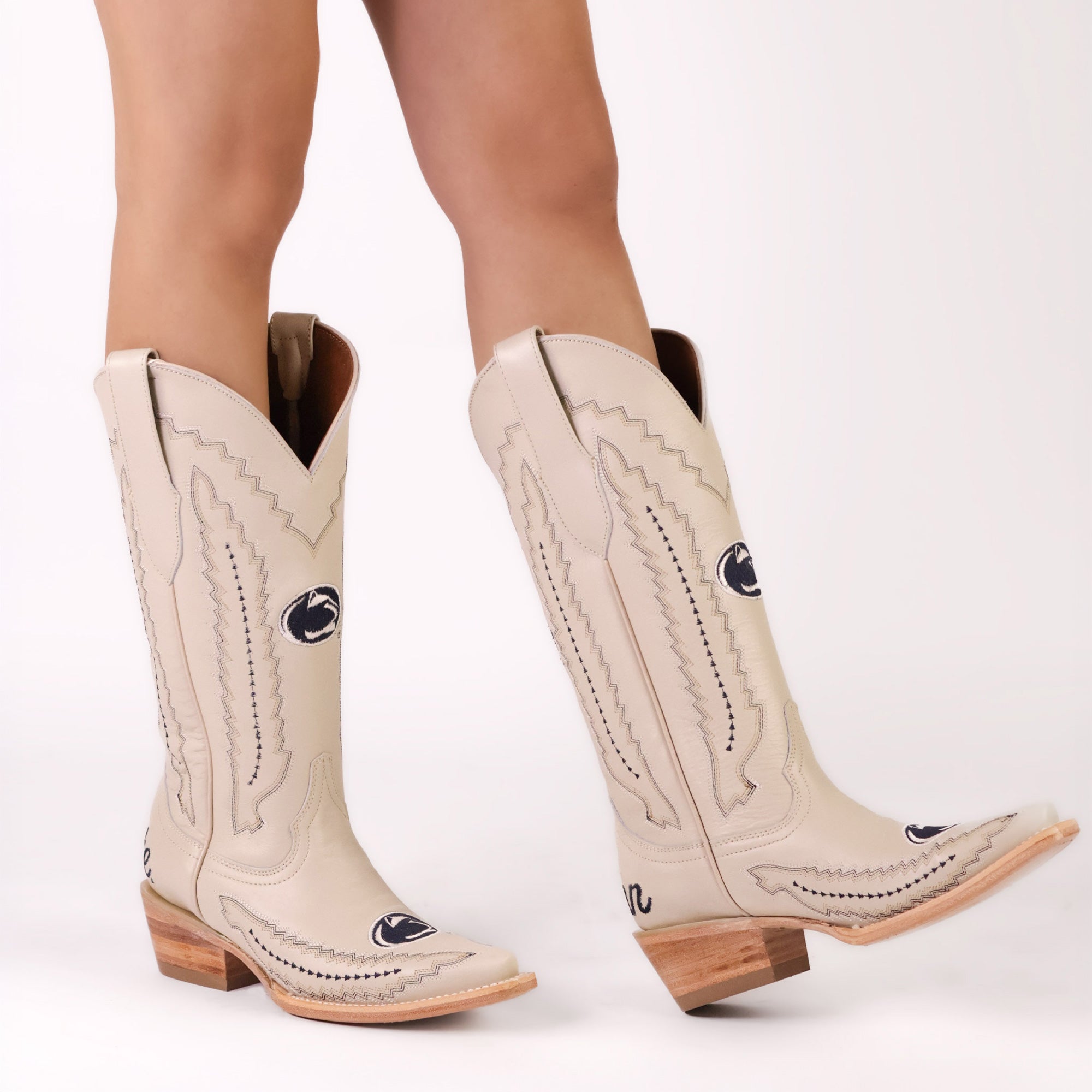 Women's Penn State Bone Cowgirl Boots Naomi by Vaccari