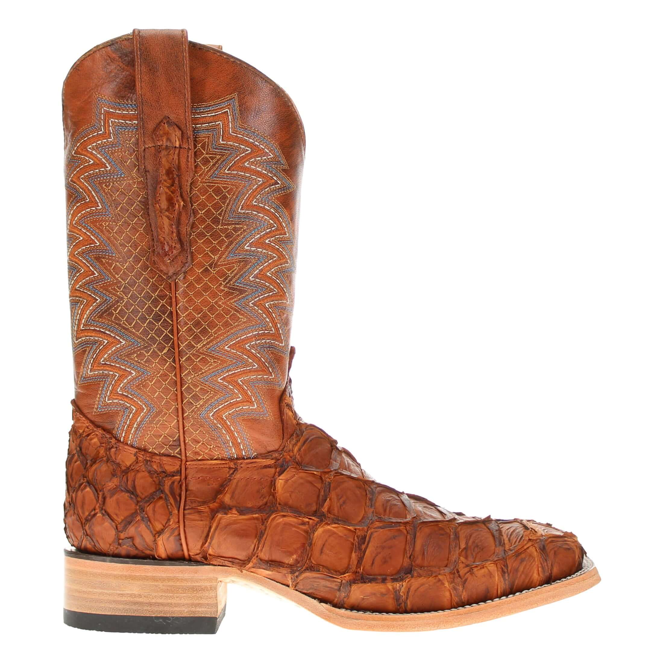 Men's Pecan Pirarucu Fish Cowboy Boots | Vaccari Boots