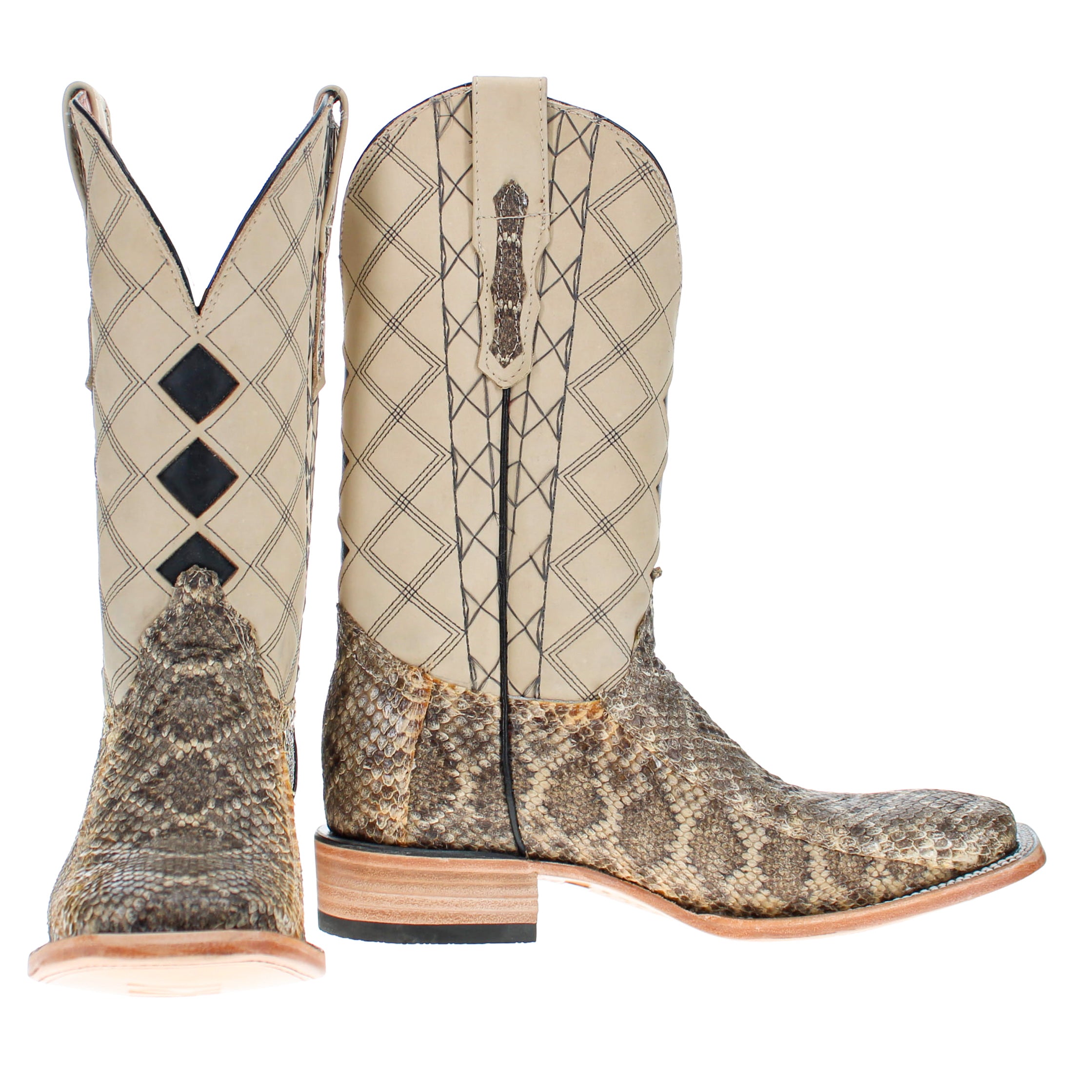 Men's Western Diamondback Rattlesnkae Cowboy Boots | Vaccari Boots