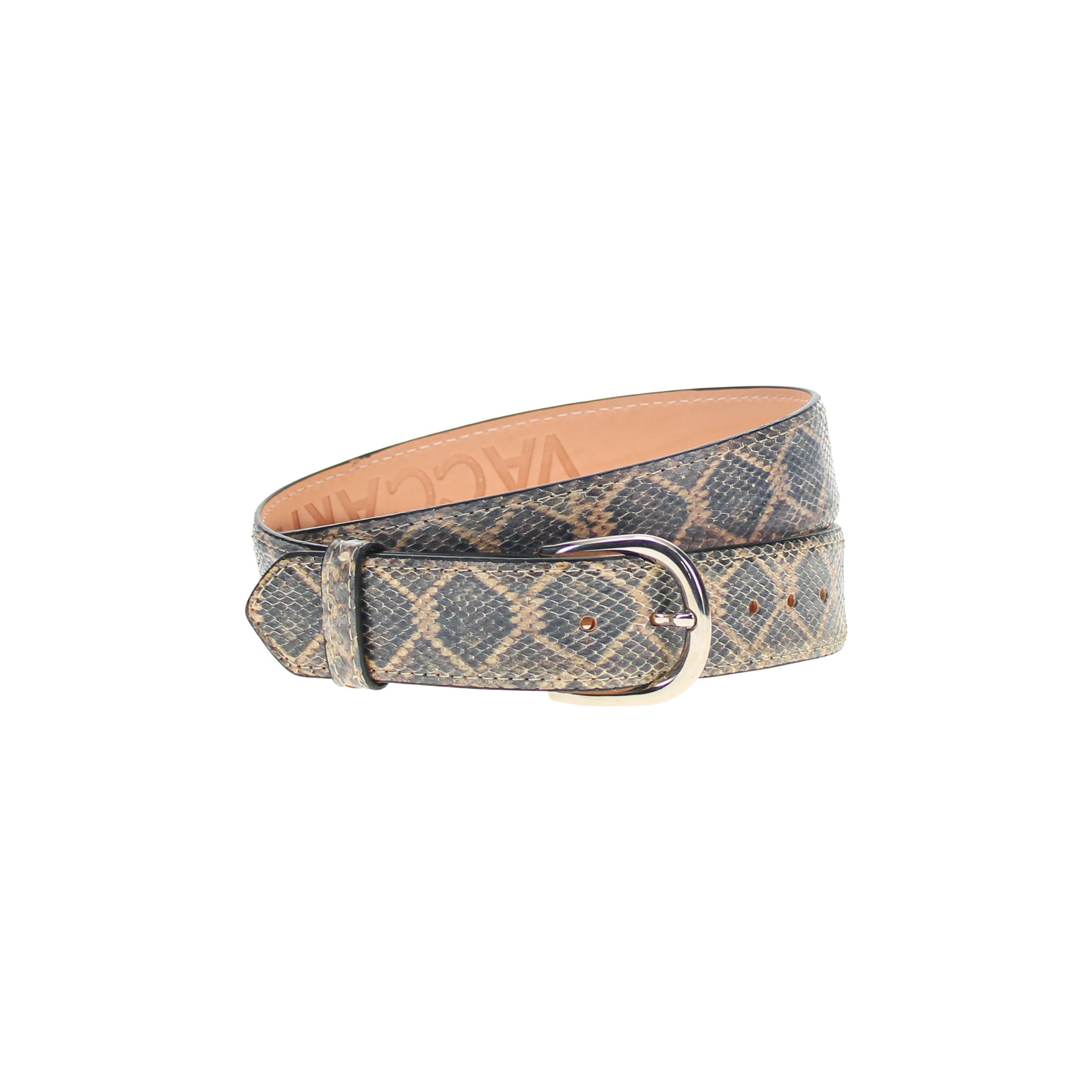 Men's Natural Imprinted Rattlesnake Python Belt