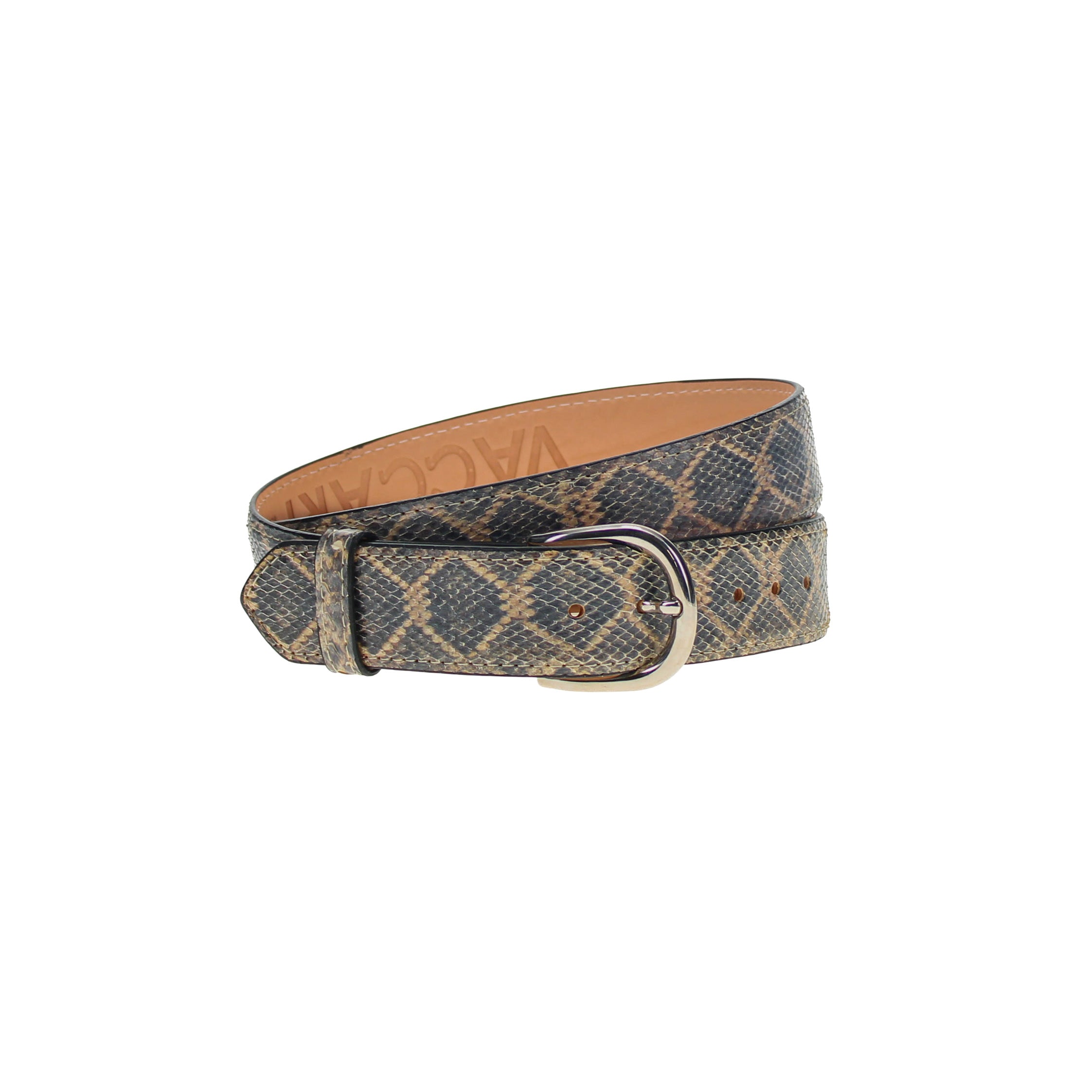 Men's Natural Imprinted Rattlesnake Python Belt