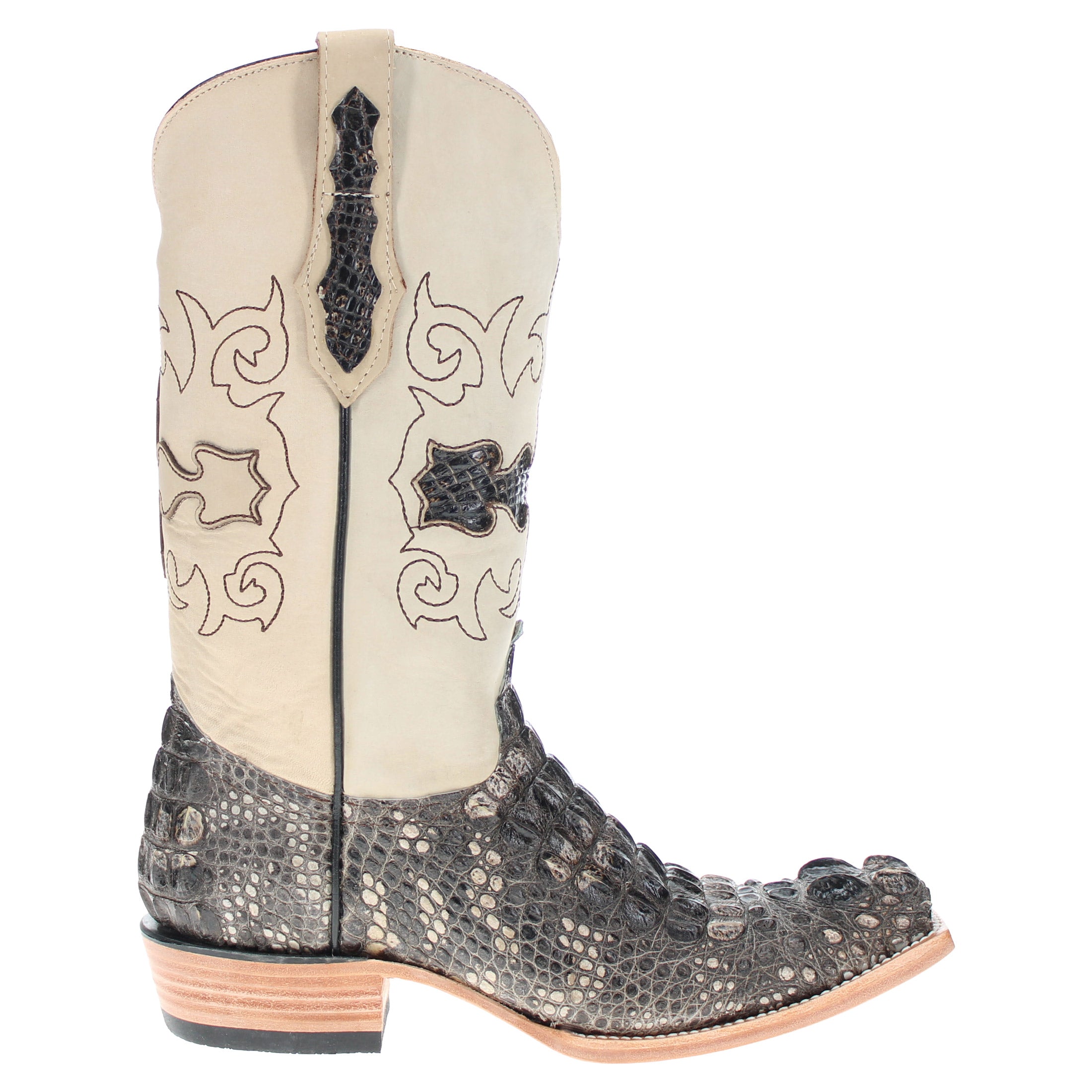 Men's Natural American Alligator Cowboy Boots | Vaccari