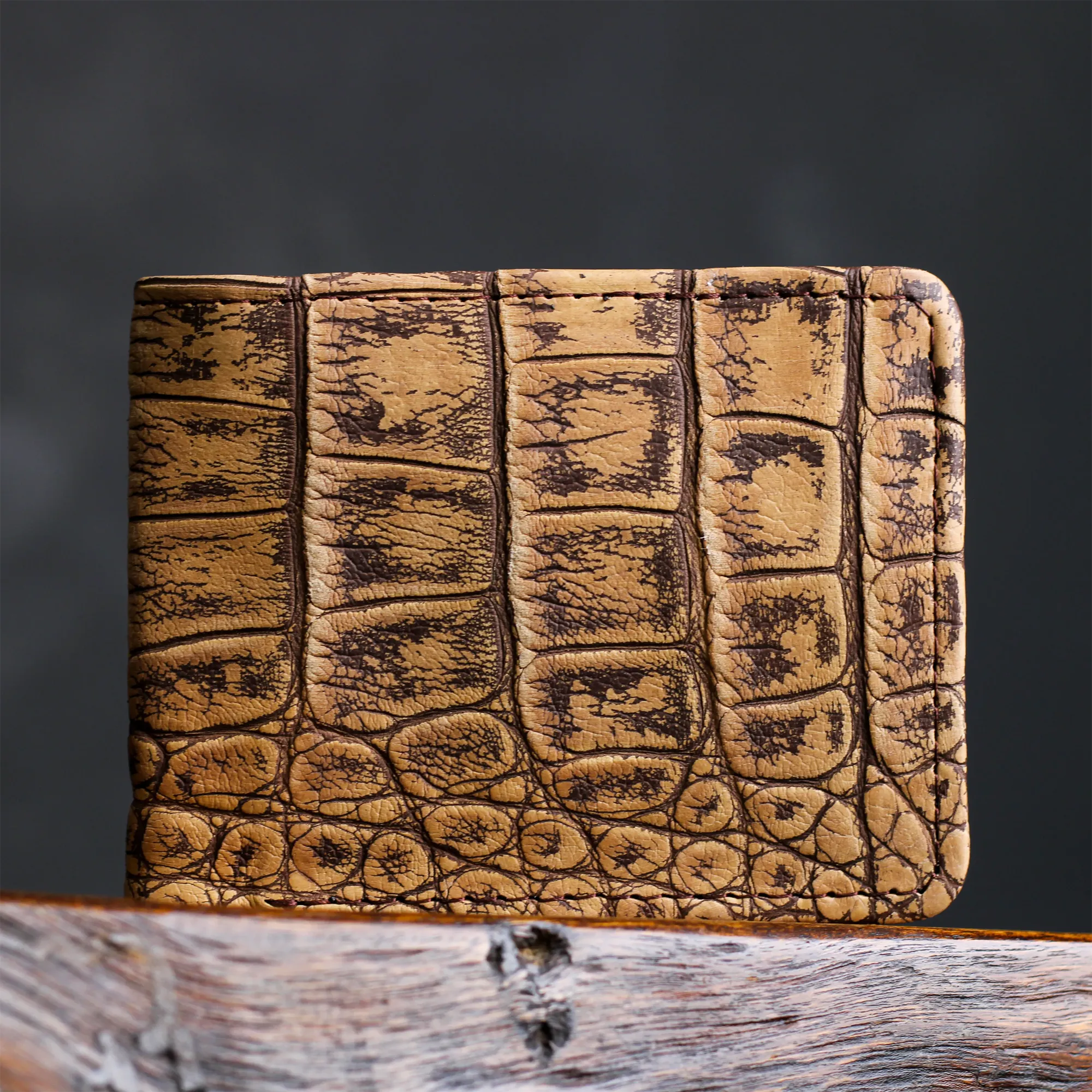 Rustic Brown American Alligator Wallet