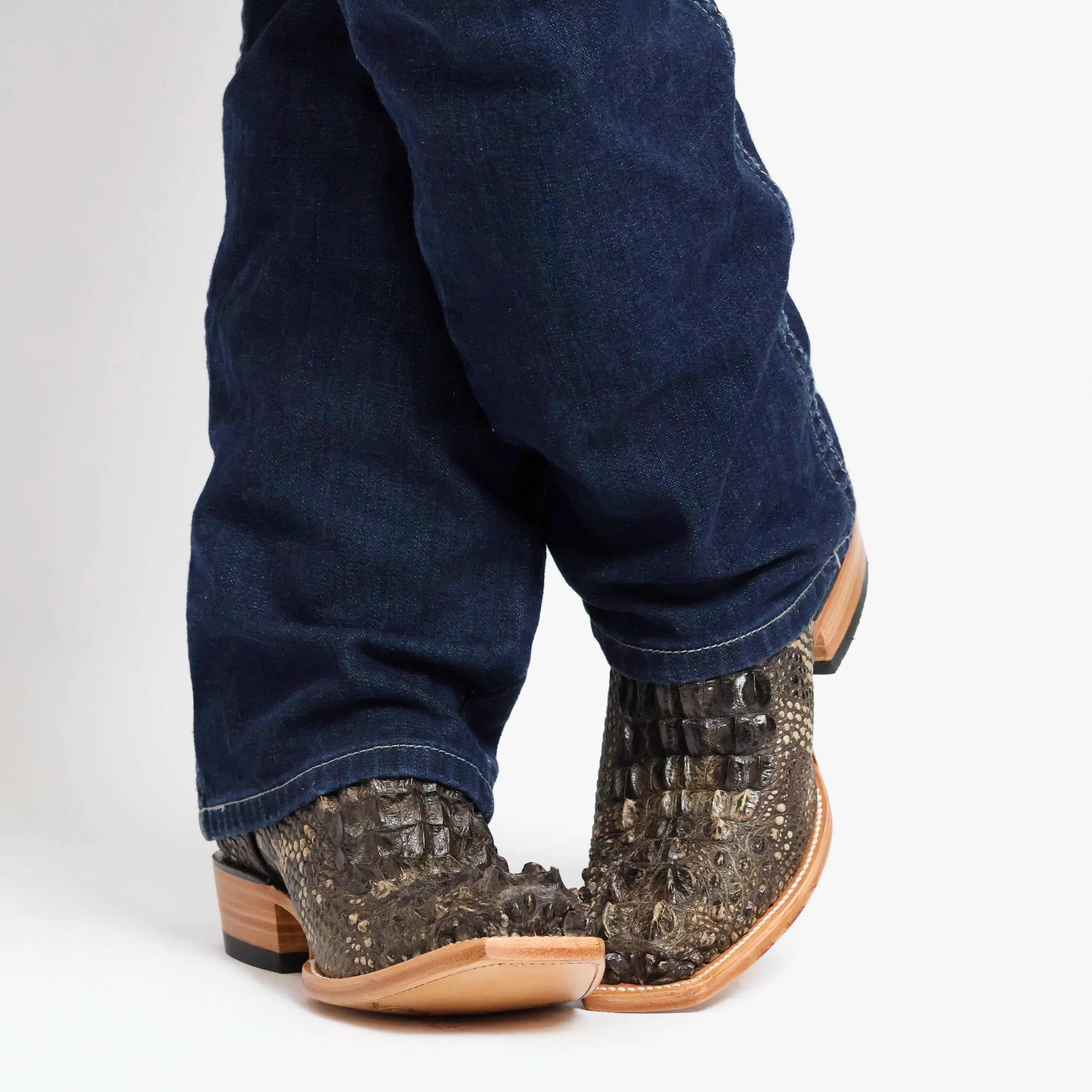 Mens Natural American Alligator Headcut Narrow Square Toe Cowboy Boots Ryder by Vaccari
