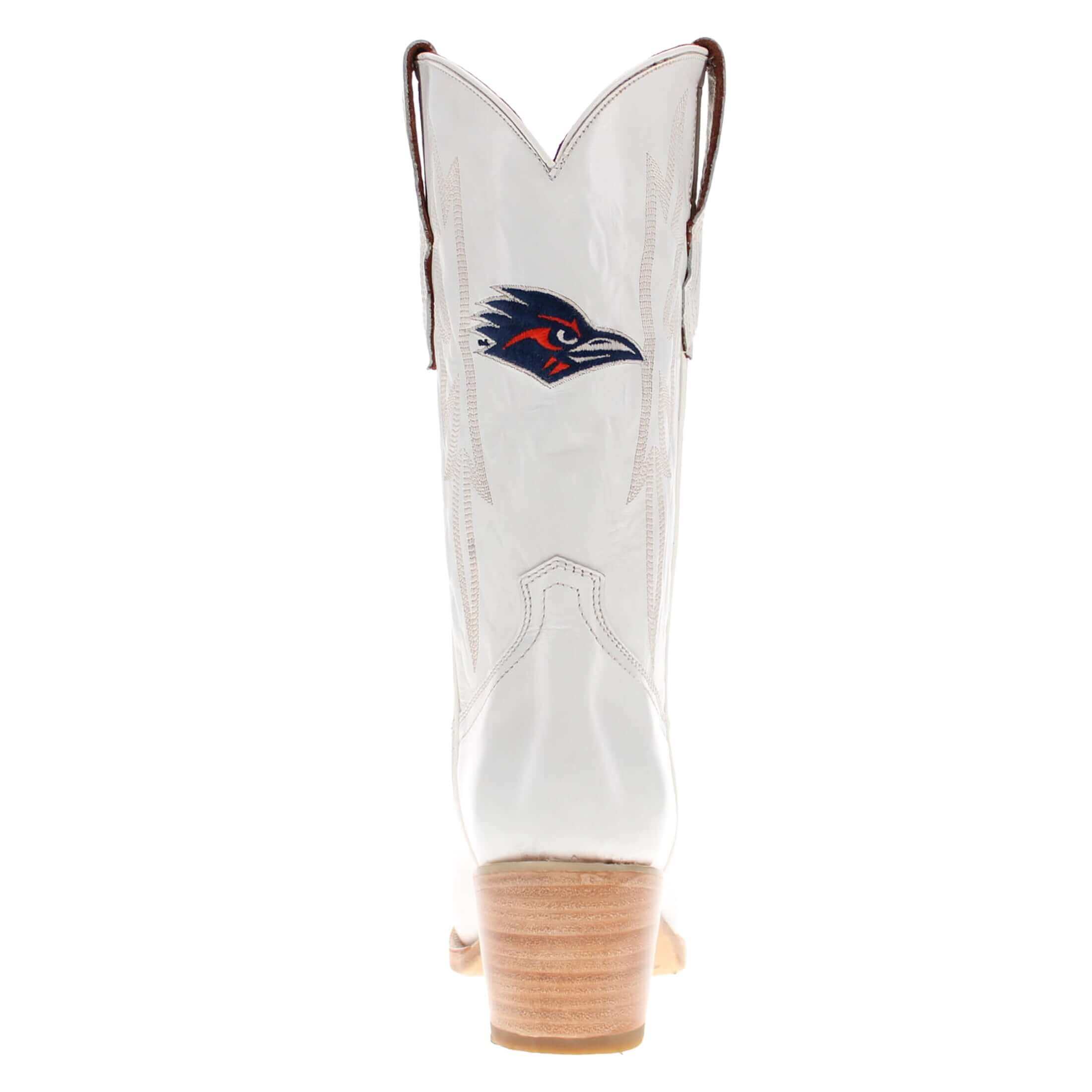 Women's UTSA All White Pointed Toe Cowgirl Boots Leighton Vaccari University