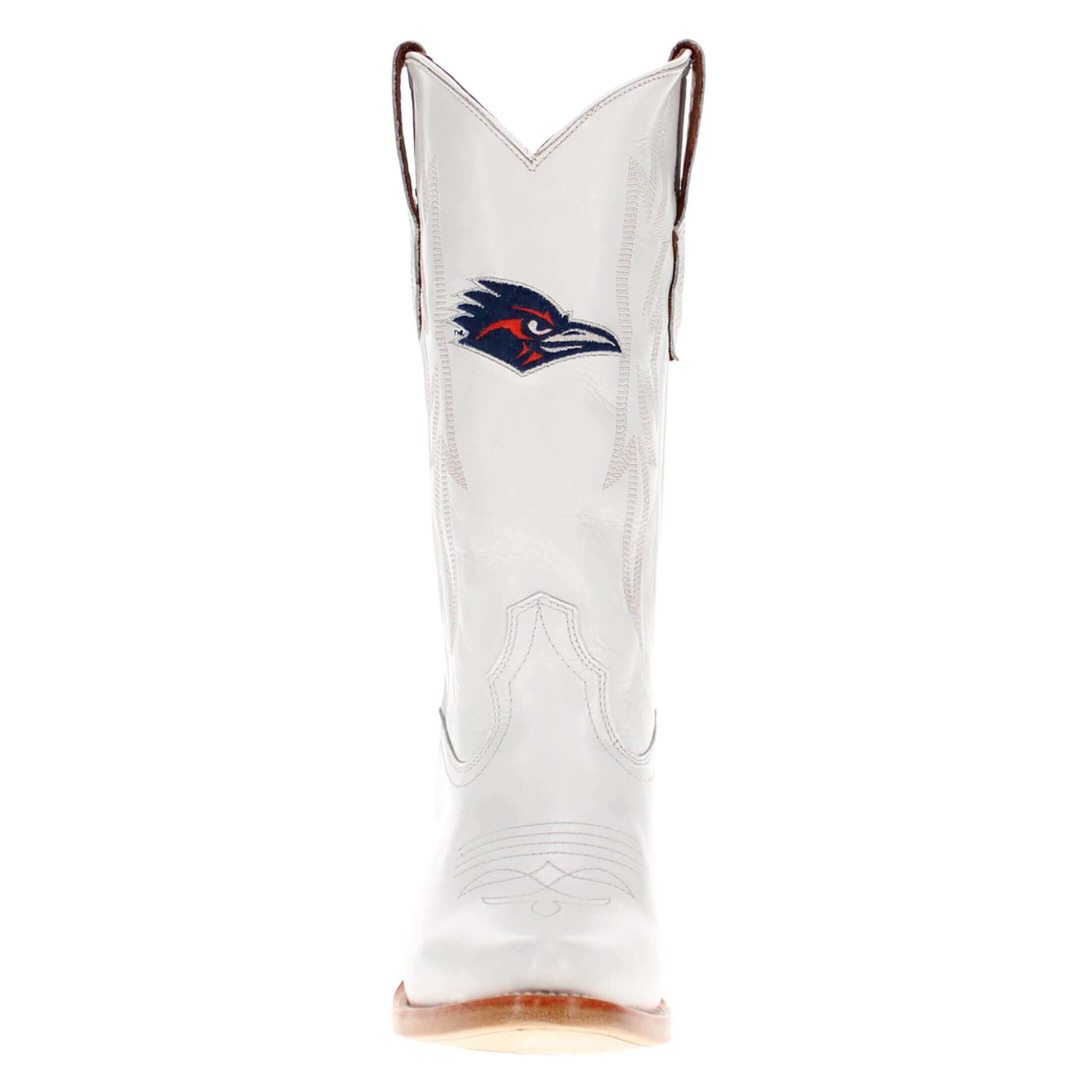 Women's UTSA All White Pointed Toe Cowgirl Boots Leighton Vaccari University