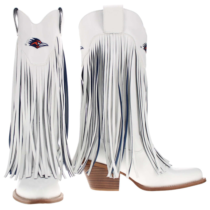 University of Texas at San Antonio Kacey White Fringe Boot By V By Vaccari