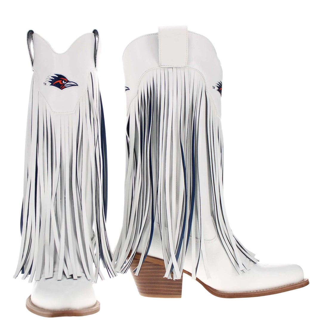 University of Texas at San Antonio Kacey White Fringe Boot By V By Vaccari