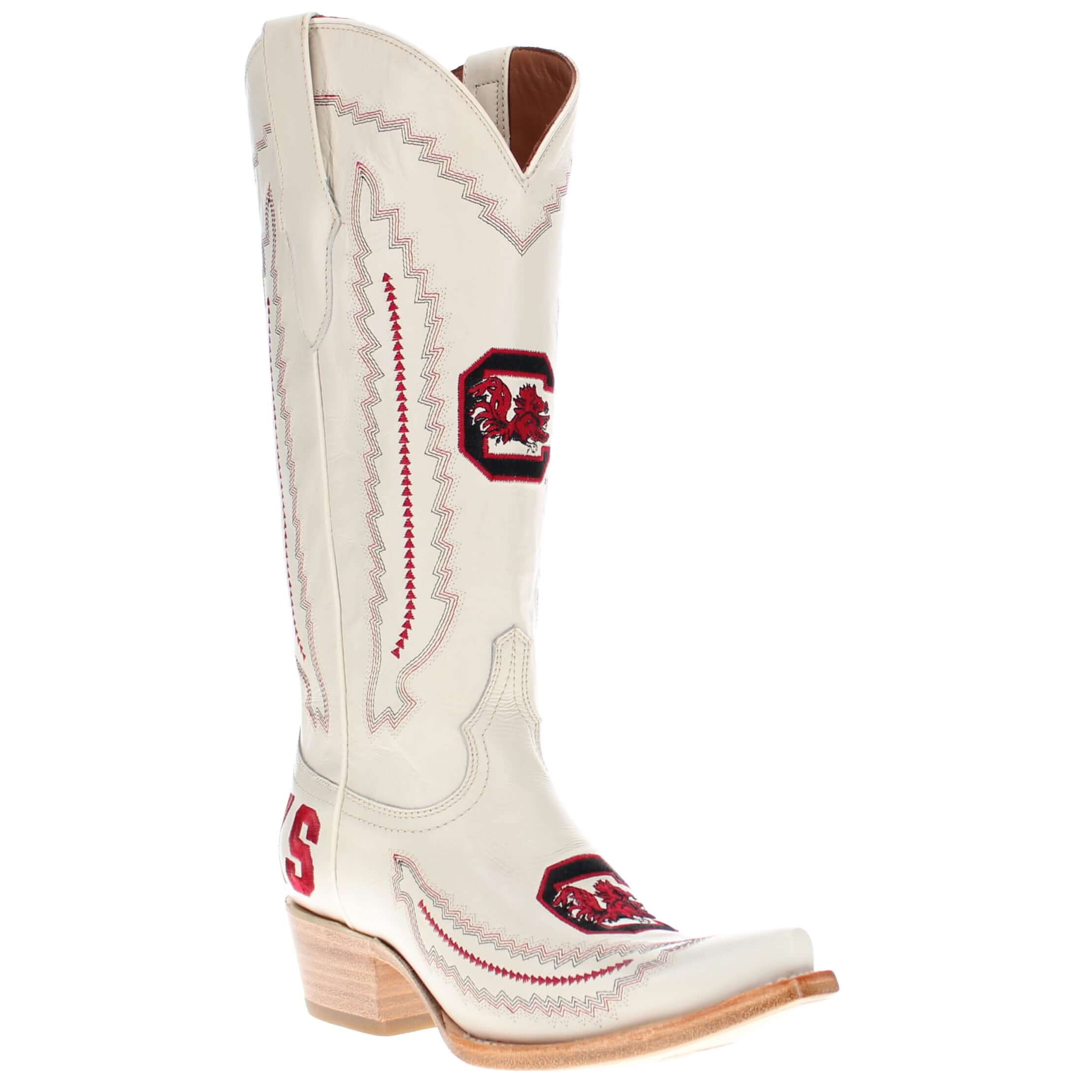 Women's South Carolina University Bone Snip Toe Cowgirl Boots Naomi by Vaccari