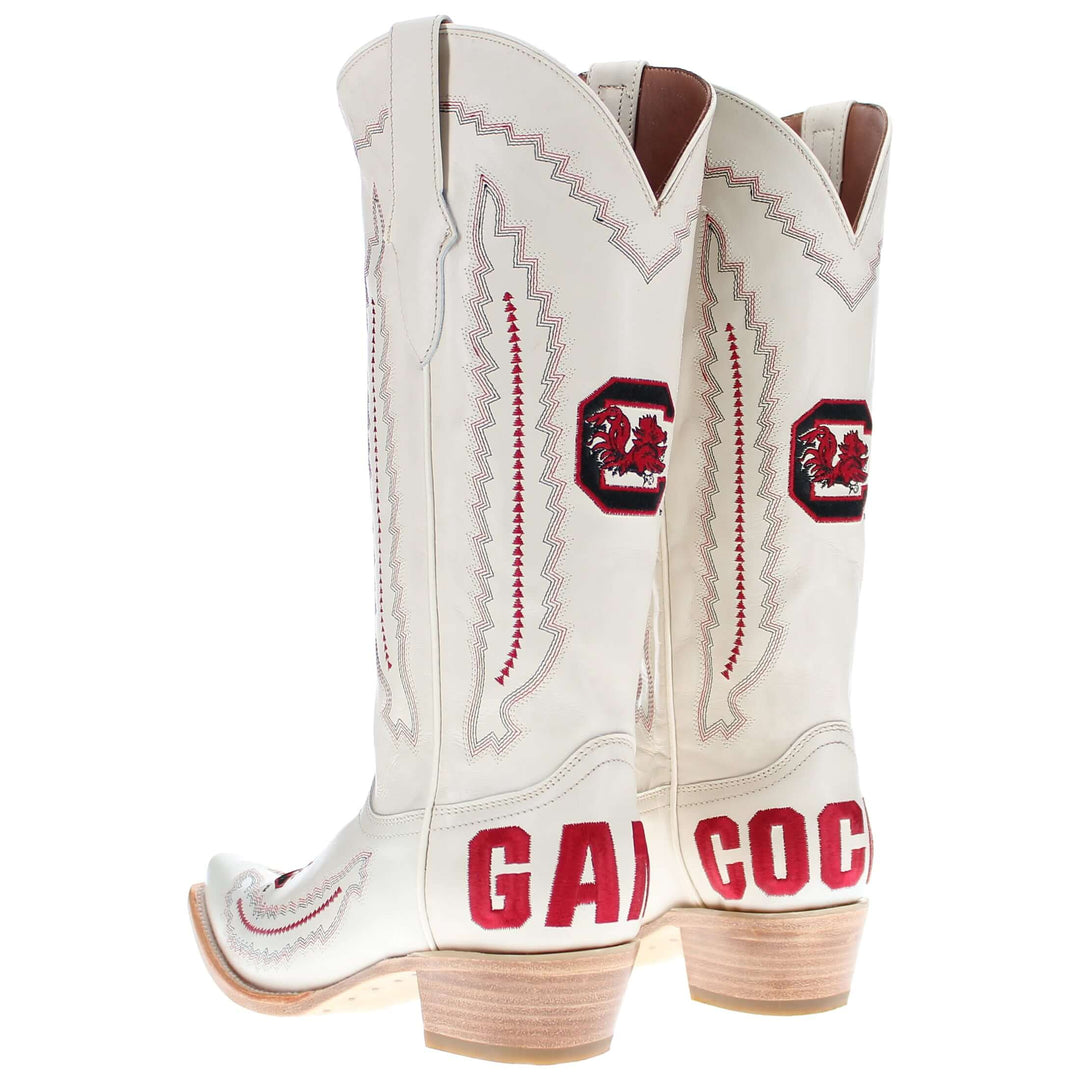 Women's South Carolina University Bone Snip Toe Cowgirl Boots Naomi by Vaccari