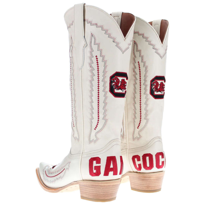 Women's South Carolina University Bone Snip Toe Cowgirl Boots Naomi by Vaccari